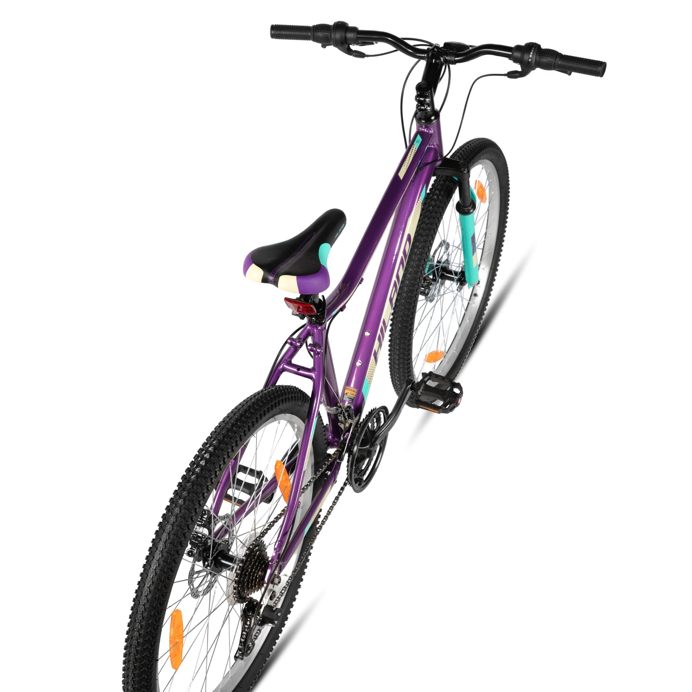 HILAND Mountain Bike Donna 26/27,5”, Telaio in Alluminio, MTB 18 Velocità per Donna e Ragazza, Freni a Disco Doppi, Forcella Ammortizzata, Verde Menta/Viola