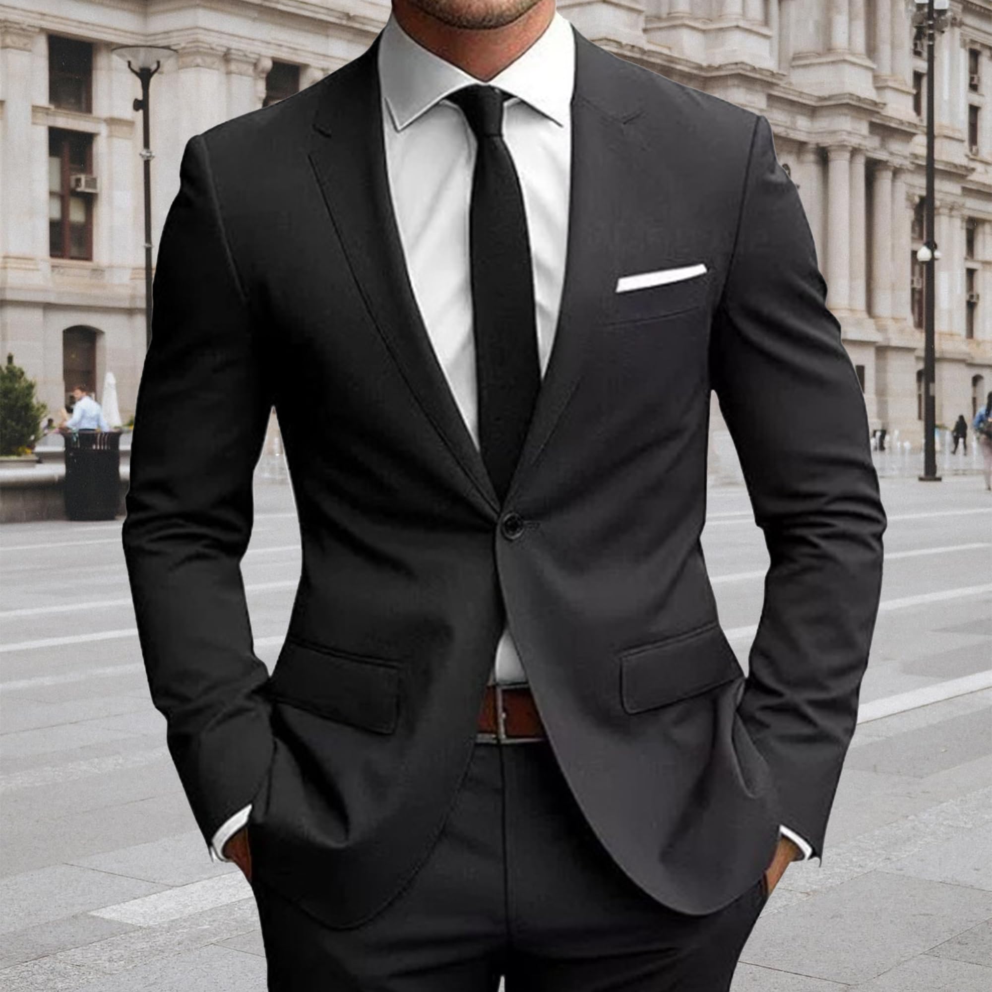 Completo da uomo in 2 pezzi, vestibilità aderente, classico con un bottone, abito da sposa per testimoni dello sposo, set formale