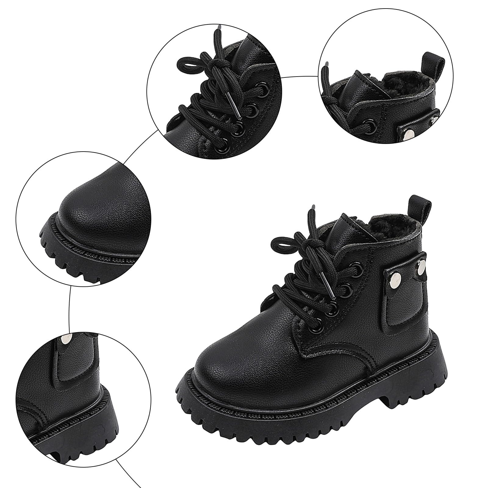 Générique Bambini Stivali per Ragazze Scarpe in Cotone alla Moda per Bambini, Stivaletti Caldi Imbottiti in Cotone con Cerniera laterale Ragazze Scarpe da equitazione Tendenza Occidentale