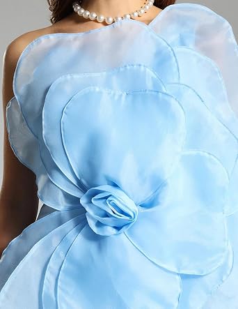 BELLA BARNETT White Cocktail Dress Mesh Dress One Shoulder Wedding Guest Dress