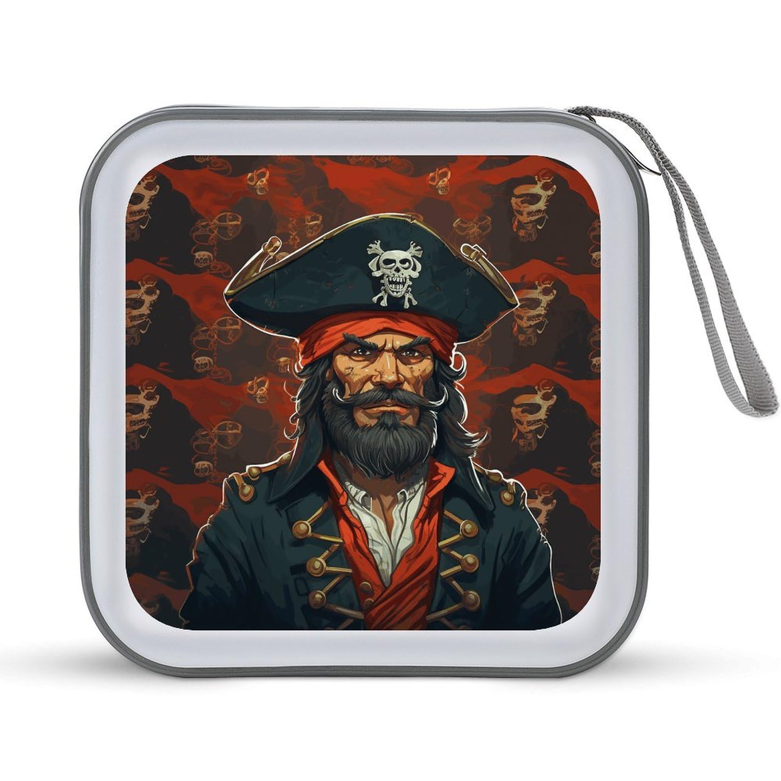 VstaDank Pirate Captain DVD Case 40 Capacity Protective Storage Organizer Binder Booklet Album Portable Disc Wallet Car CD Disc Holder Hard Plastic CD Case CD DVD Case Holder