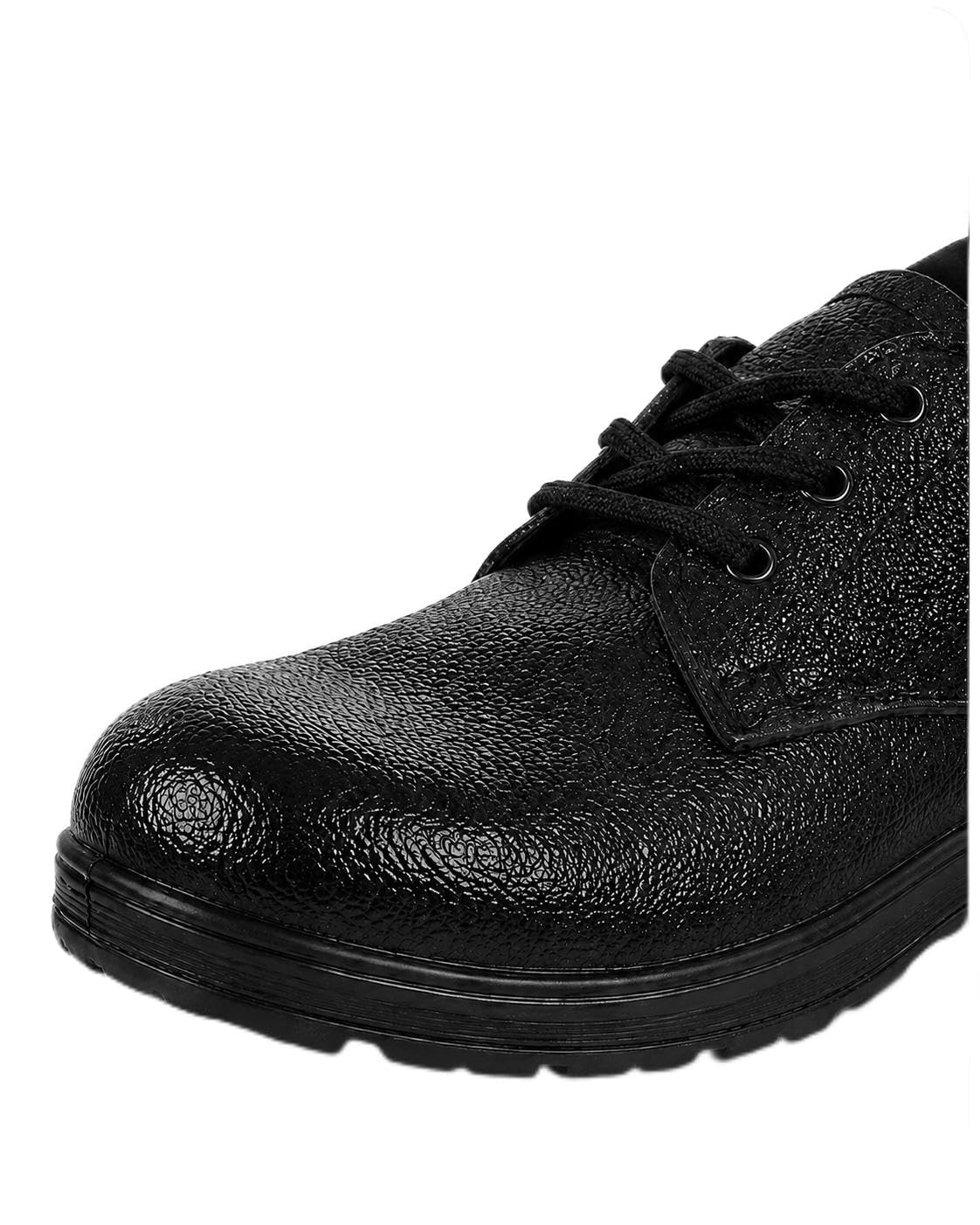 Polo PVC Safety Shoes for Men Low Ankle Lace-Up with Fiber Toe Black-image-18