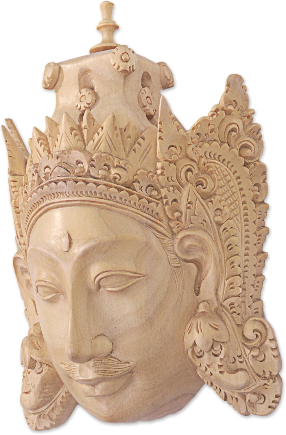 NOVICA Decorative Wood Mask, Beige