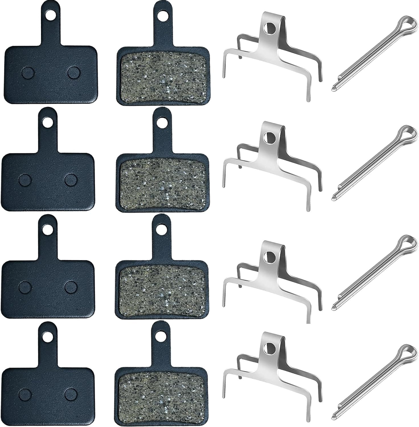 ZKPJH Bike Brake Pads 4 Pair High Performance Bicycle Brake Pads for Shimano MT200,Resin Semi-Metal Mountain Bike Disc Brake Pad,Bike Brake Pads Fit for Tektro/TRP/Shimano B01S M315 M415 M525 M515