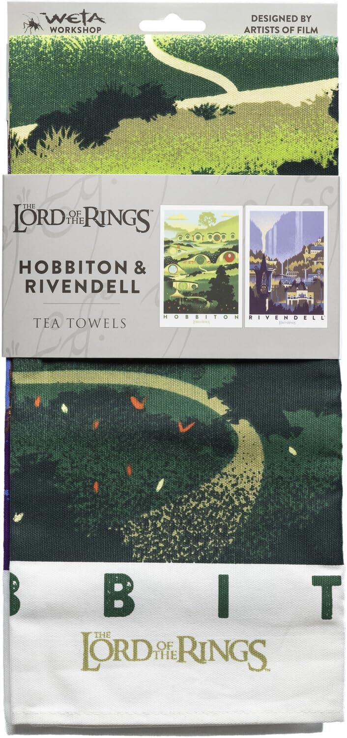 Paño de cocina de Rivendell y Hobbiton para decorar tu hogar con magia de Weta Workshop