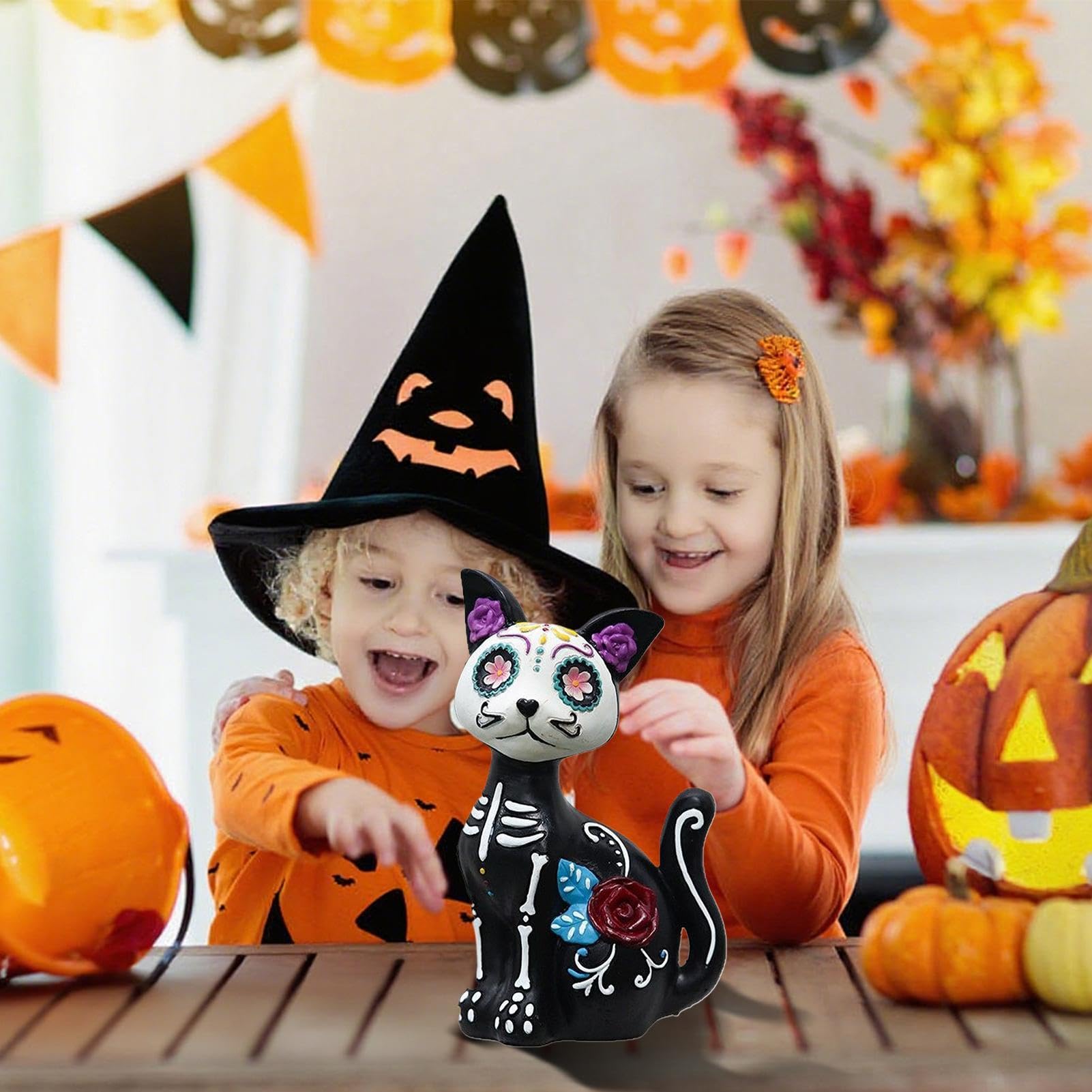 Generisch Figurki na Halloween Gotycka żywica Dekoracja Dzień Zmarłych