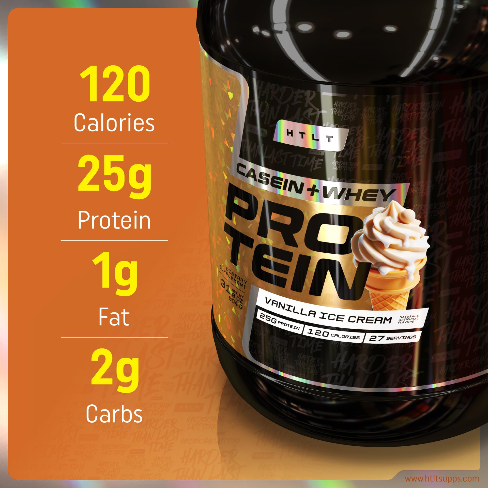 HTLT Casein + Whey Protein Powder, Vanilla Ice Cream, 25 Servings — Amazon image 5