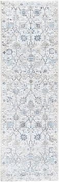 Hand Knotted Ivory Silk with Textured Wool Vase Design Oriental Runner Rug 26"x82"