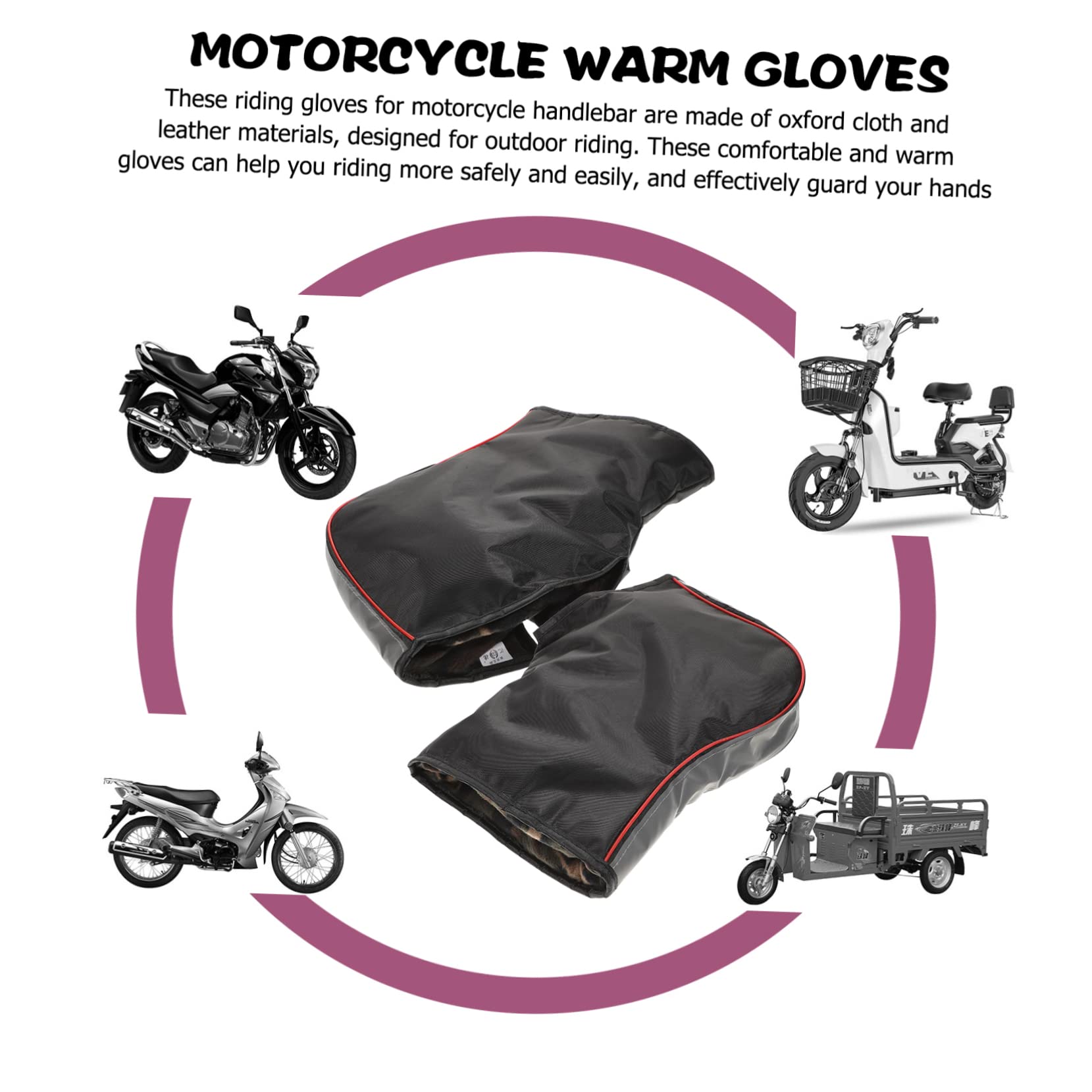 Guanti da Moto Invernali da Uomo Riflettenti Guanti da Manubrio Caldi per Freddo Accessori Moto per Guida Sicura Invernale e Mountain Bike Colore Casuale