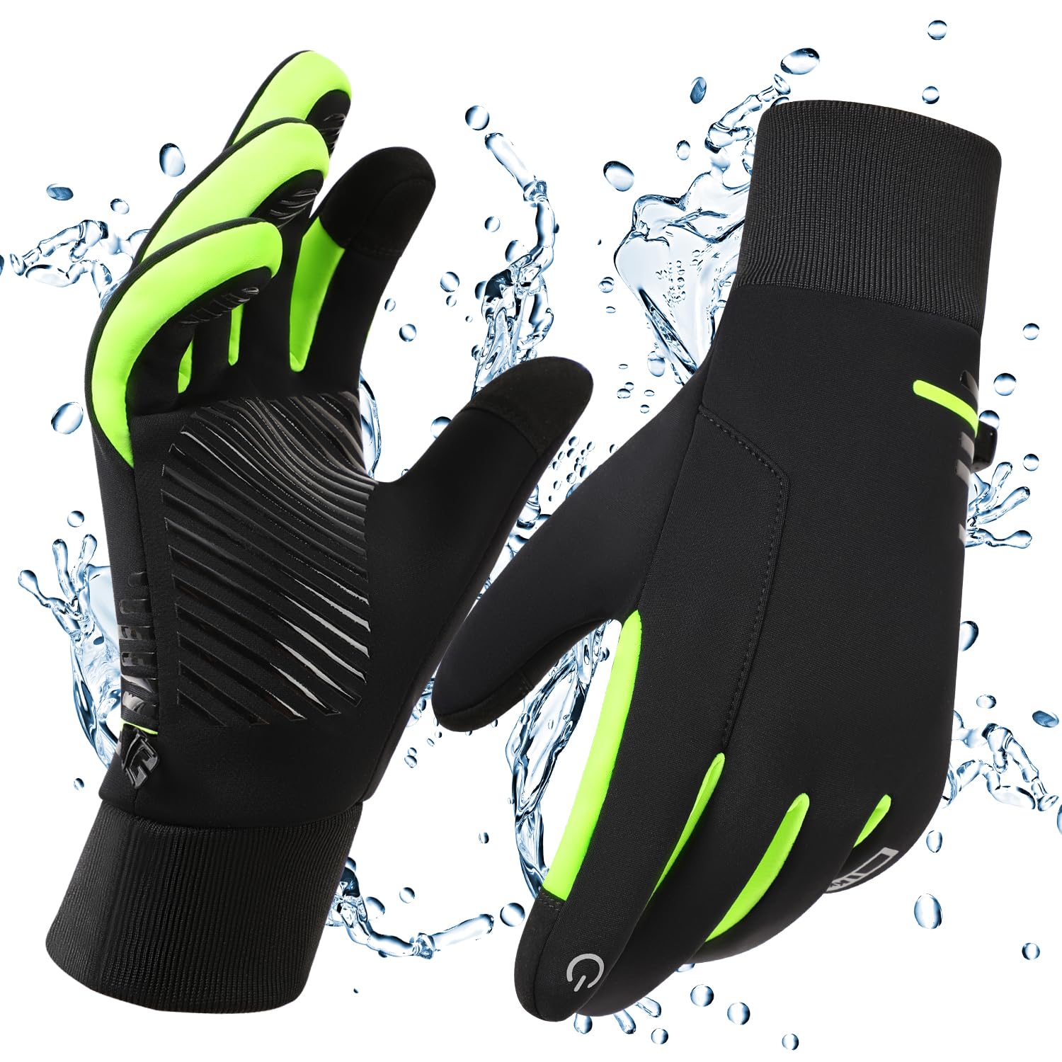 kyncilor Guanti Invernali Impermeabili Uomo,Guanti Moto Invernali Donna, Fodera Soffice, Touch Screen, Silicone Antiscivolo, Guanti Termici per Sci, Bici, Corsa