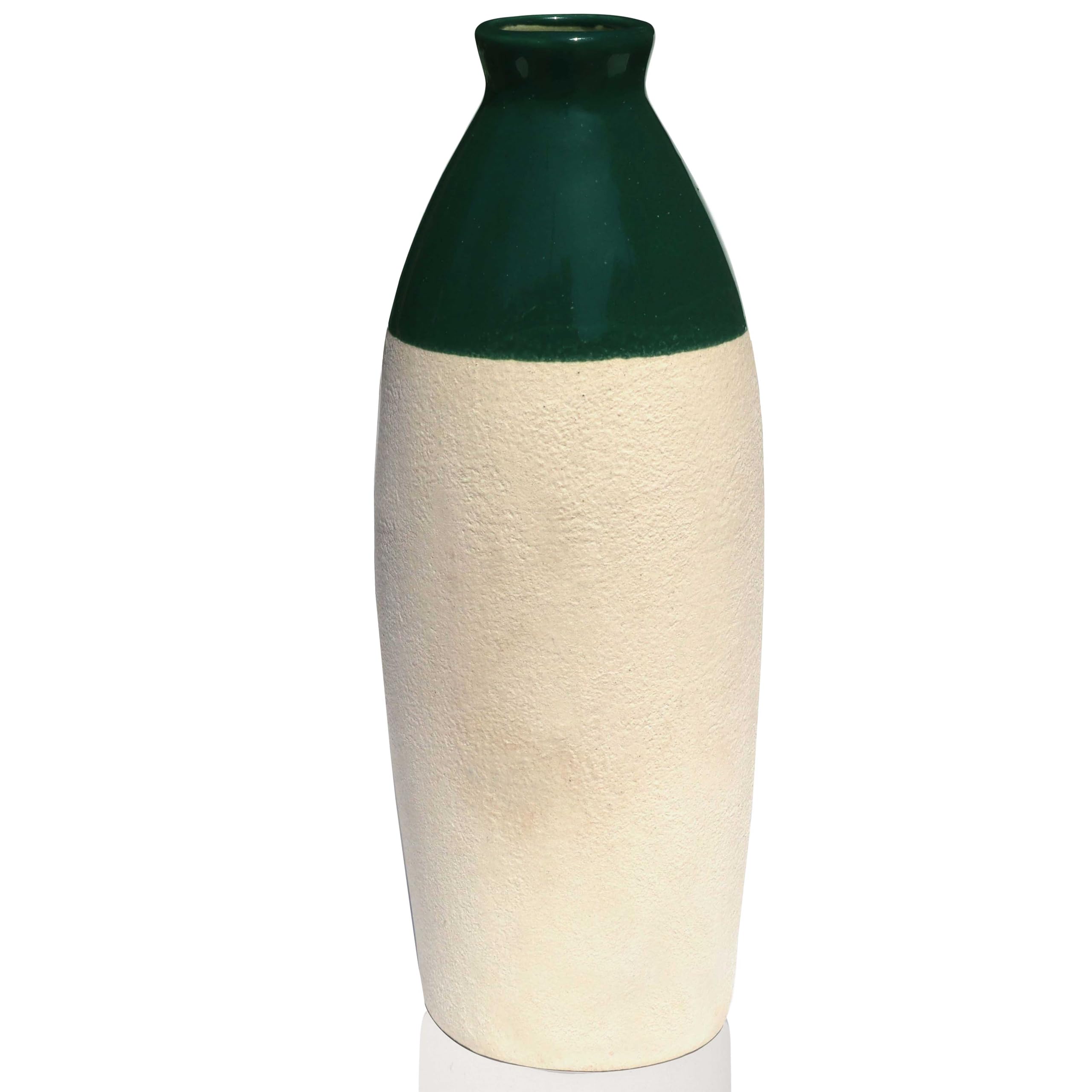 Pure Source India Handcrafted Dark Green Ceramic Bottle-Shaped Flower Vase (9.75 Inches) for Home Décor, Living Room, Gifting, Decorative Small Vase (Flower NOT Included)-image-13