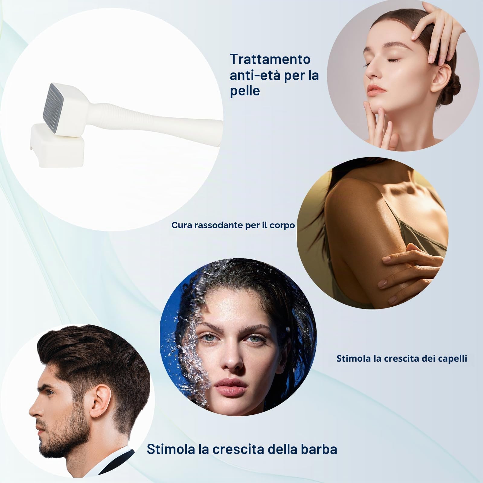 Timbro Dermastamp Derma Stamp Regolabile 0-3 mm Professionale Dermastamp Microneedling Regolabile 140 perni in Iitanio Microneedle Dermapen Derma Roller per capelli, barba, viso, corpo