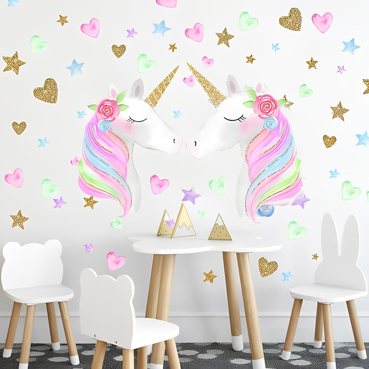 Unicorn Wall Decal, Stickers Children's Room Princess Decoration Wall Kids Room Decor Decals Bedroom for Girls (Start Unicorn) - Image 4
