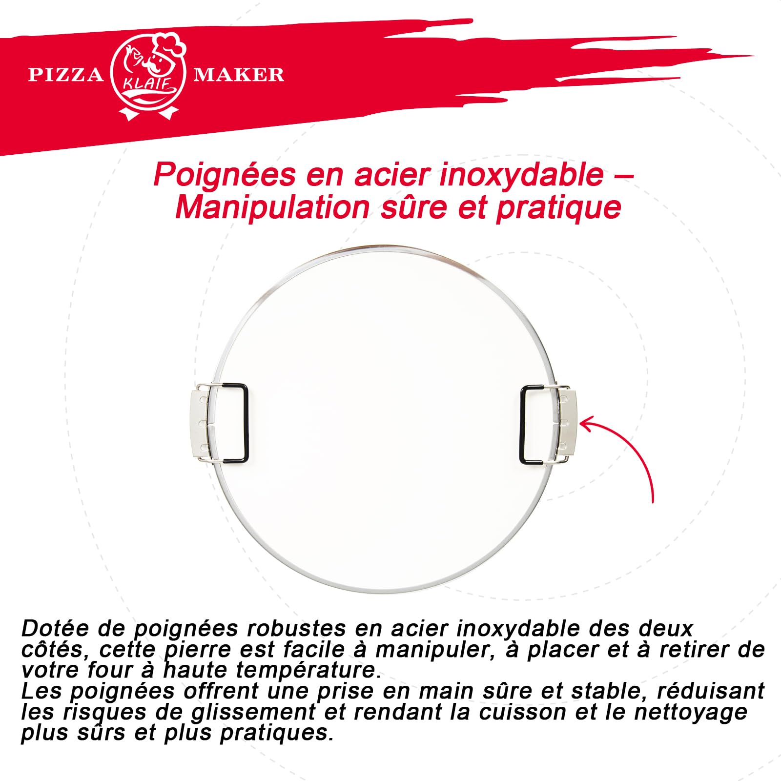 klaif Pierre à pizza ronde