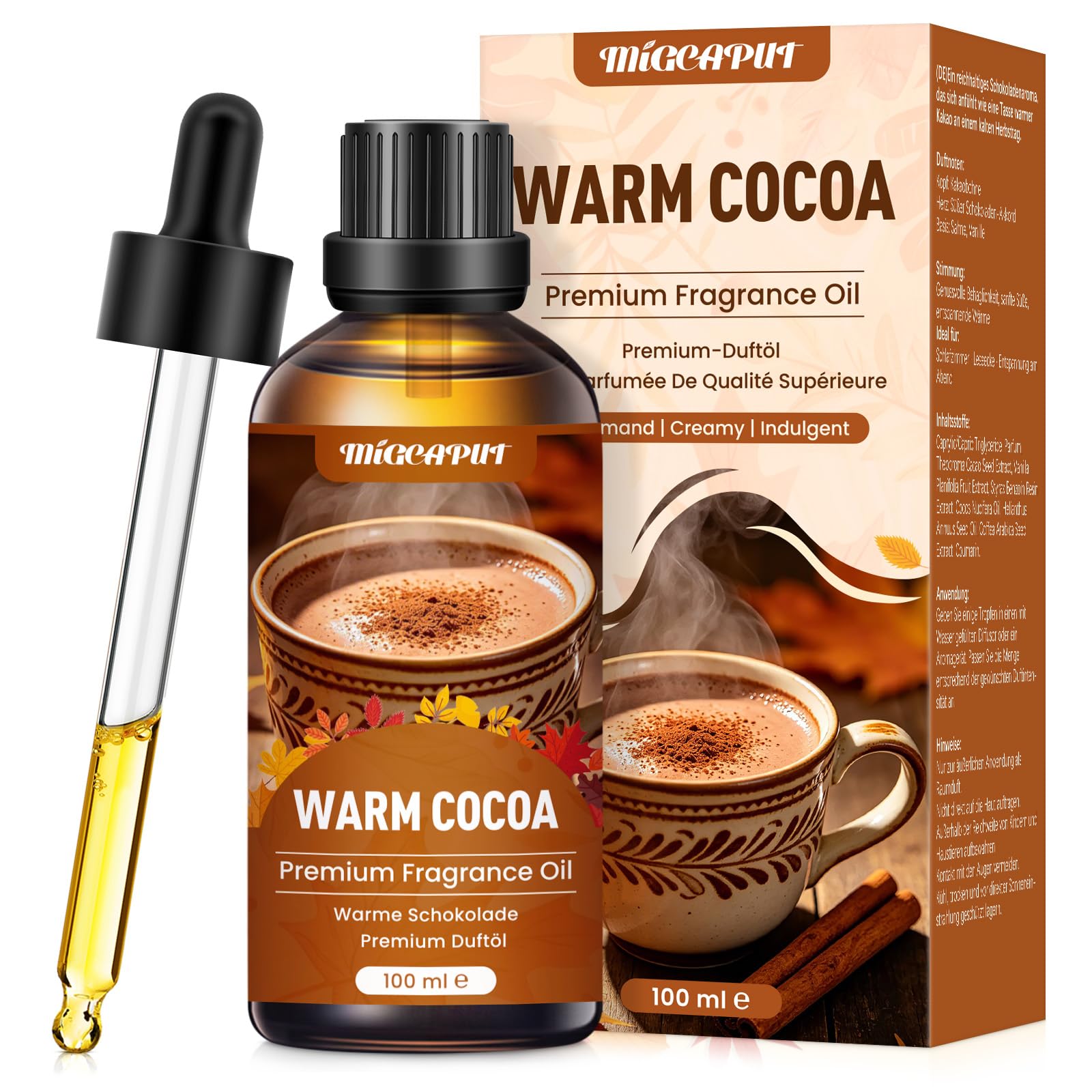 Migcaput 100ml Ätherisches Öl, Premium Kerzenduftöl Aroma Öl für Diffuser, Parfüm, Seifenherstellung