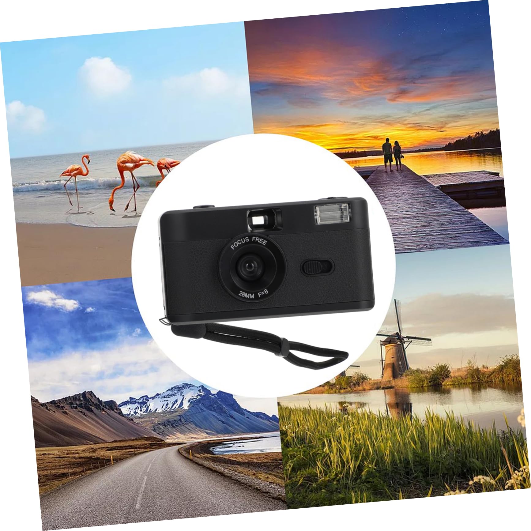 Macchina Fotografica a Pellicola Retrò 35mm Riutilizzabile Nera