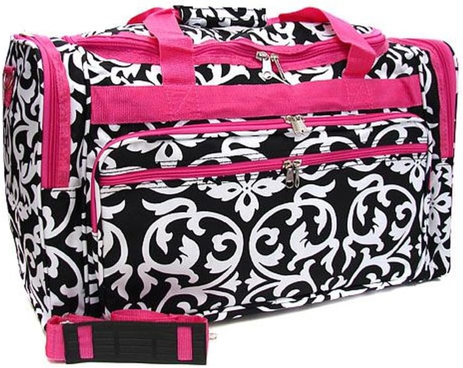 Pink Damask Duffle Bag 16-inch