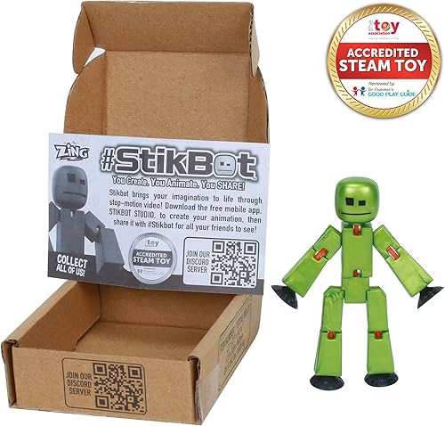 Miniatura 2 de Zing StikBot - Paquete individual, incluye 1 StikBot, figuras de acción coleccionables y accesorios, animación Stop Motion, a partir de 4 años