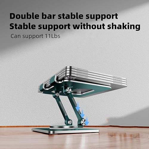 Miniatura 8 de iPad Stand for Desk, Tablet Holder with Thickened 360Rotating Base Base Dual Rod Adjustable Aluminum Stand for All 4-12.9 iPad Surface Samsung Phone