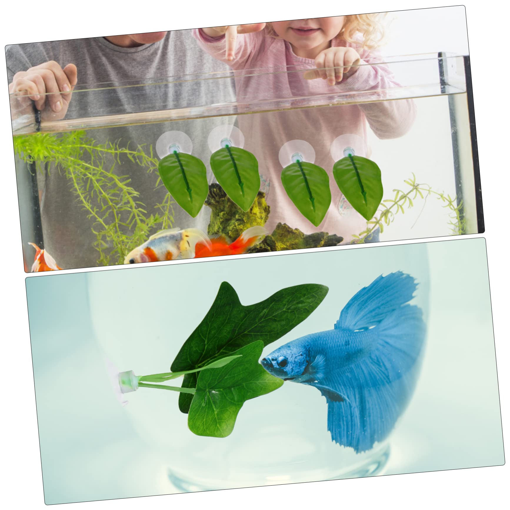 ABOOFAN 40 Piezas Hojas de pecera Juguetes de Betta para Tanque pequeño Decoraciones de terrario decoración Accesorios para peceras Plantas Betta Hojas de Betta Acuario Hamaca lámina
