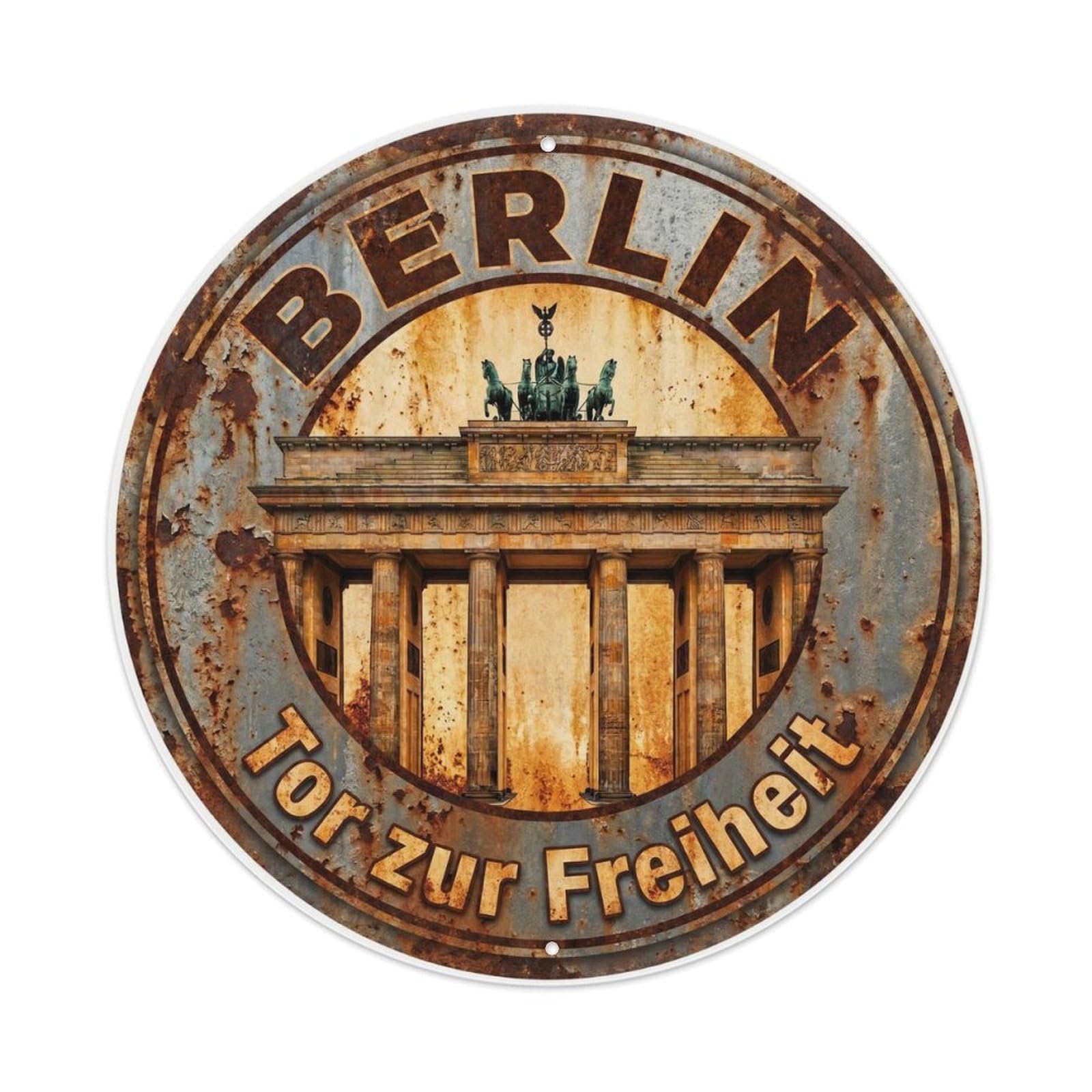 Fqnyr Style Vintage Travel Berlin Brandenburg Gate Metal Tin Sign