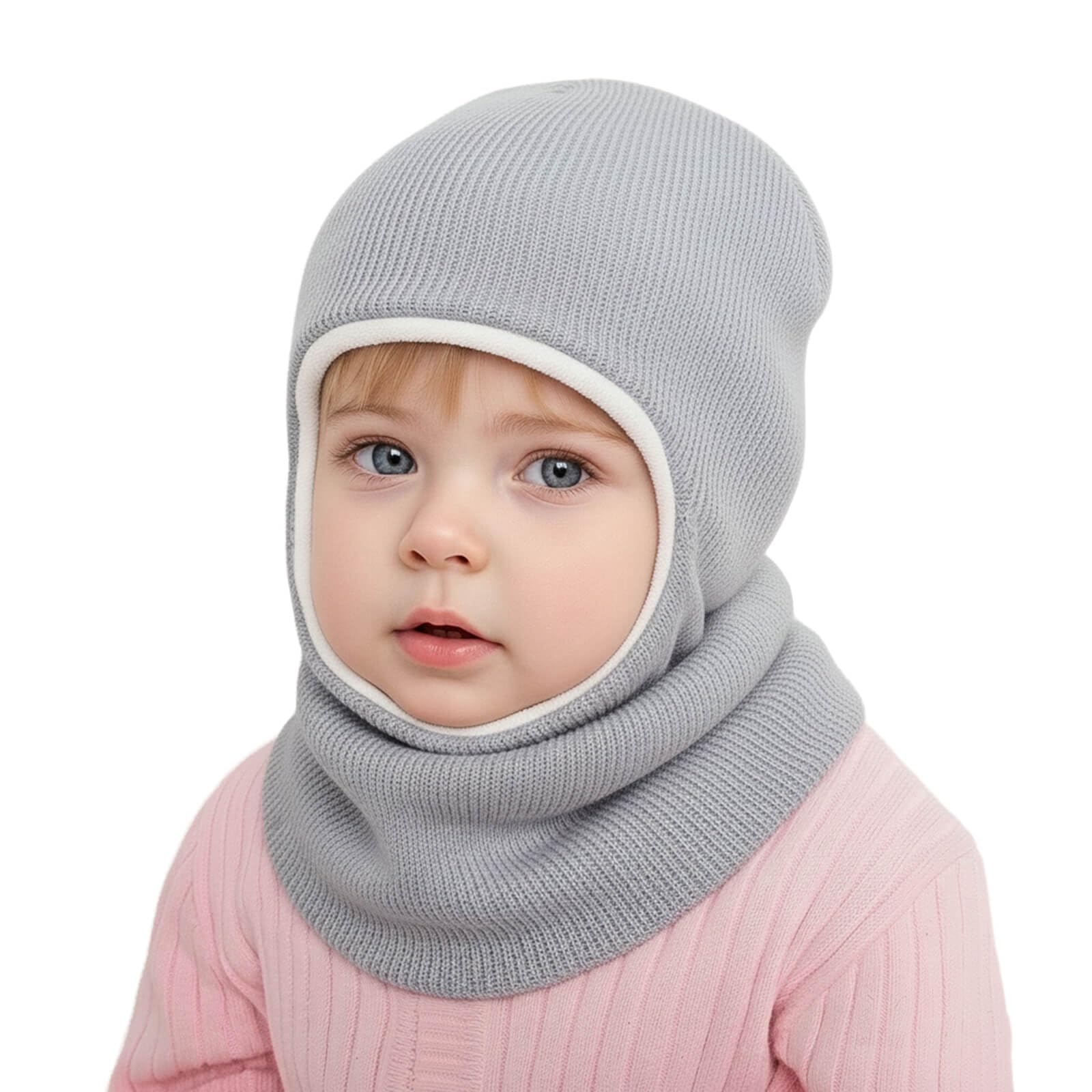 DRESHOW Kids Winter Warm Hat Scarf Baby Earflap Beanies Fleece Lined Knit Hood Toddler Hat Windproof Balaclava Kids 1-6 Years