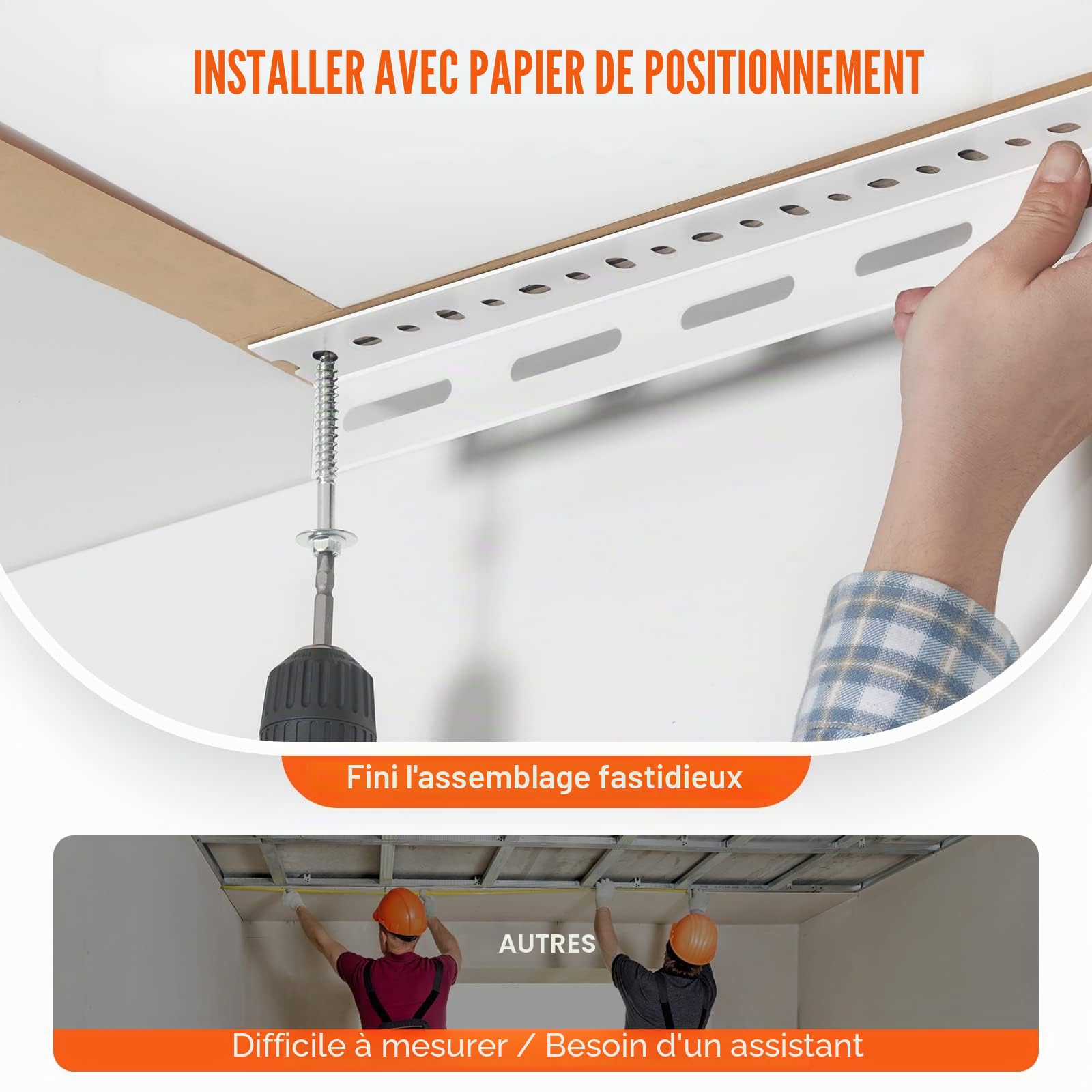 VEVOR Étagère de rangement pour garage, 121,9x243,8 cm, étagère de rangement au plafond, réglable en acier laminé à froid pour rangement du garage, l'organisation, charge 272 kg, 55,9-101,6 cm, blanc