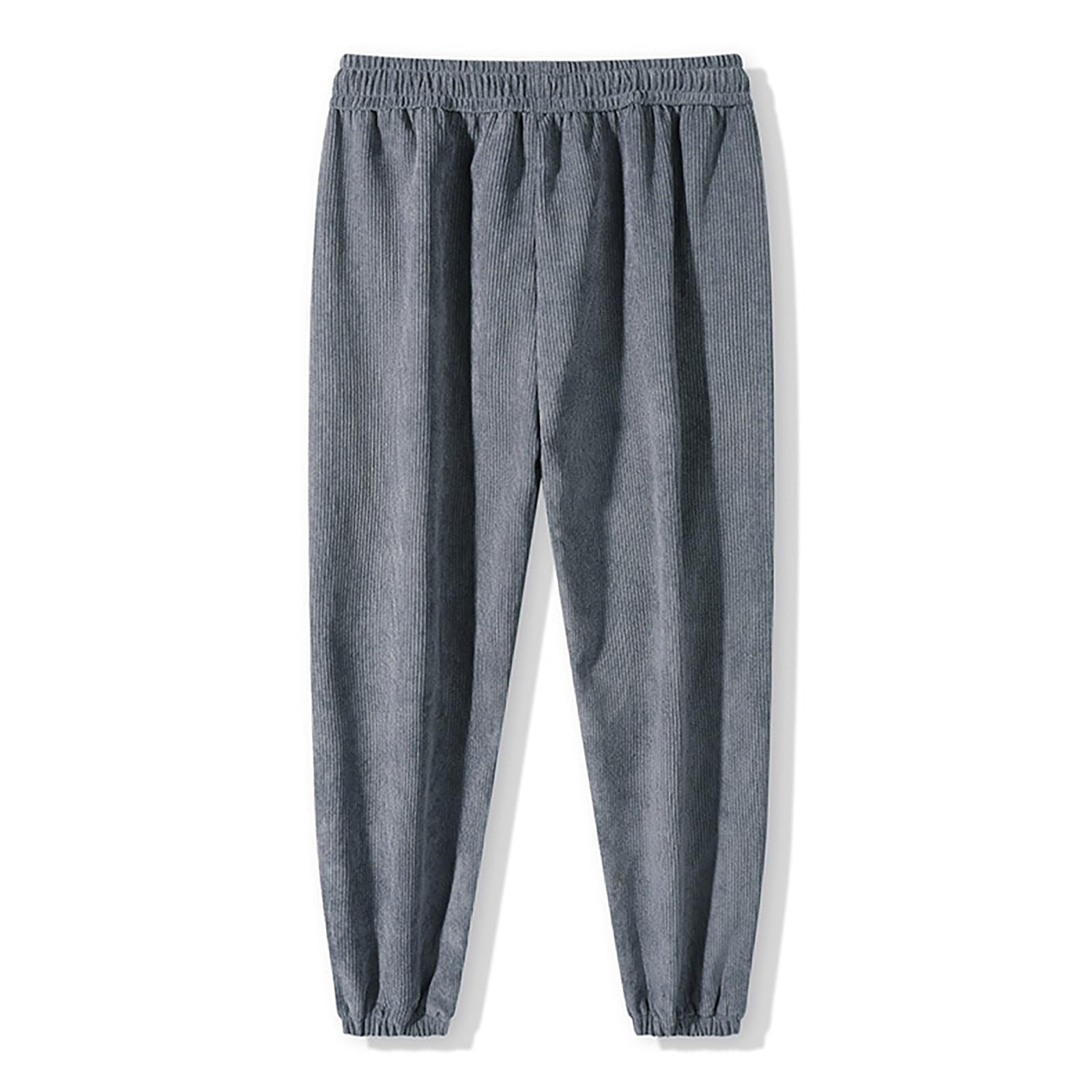 Generisch Pantaloni da uomo in velluto a coste, leggeri, S-3XL, pantaloni harem da uomo, vestibilità ampia, per il tempo libero, con elastico, con tasche, tinta unita, morbidi, comodi