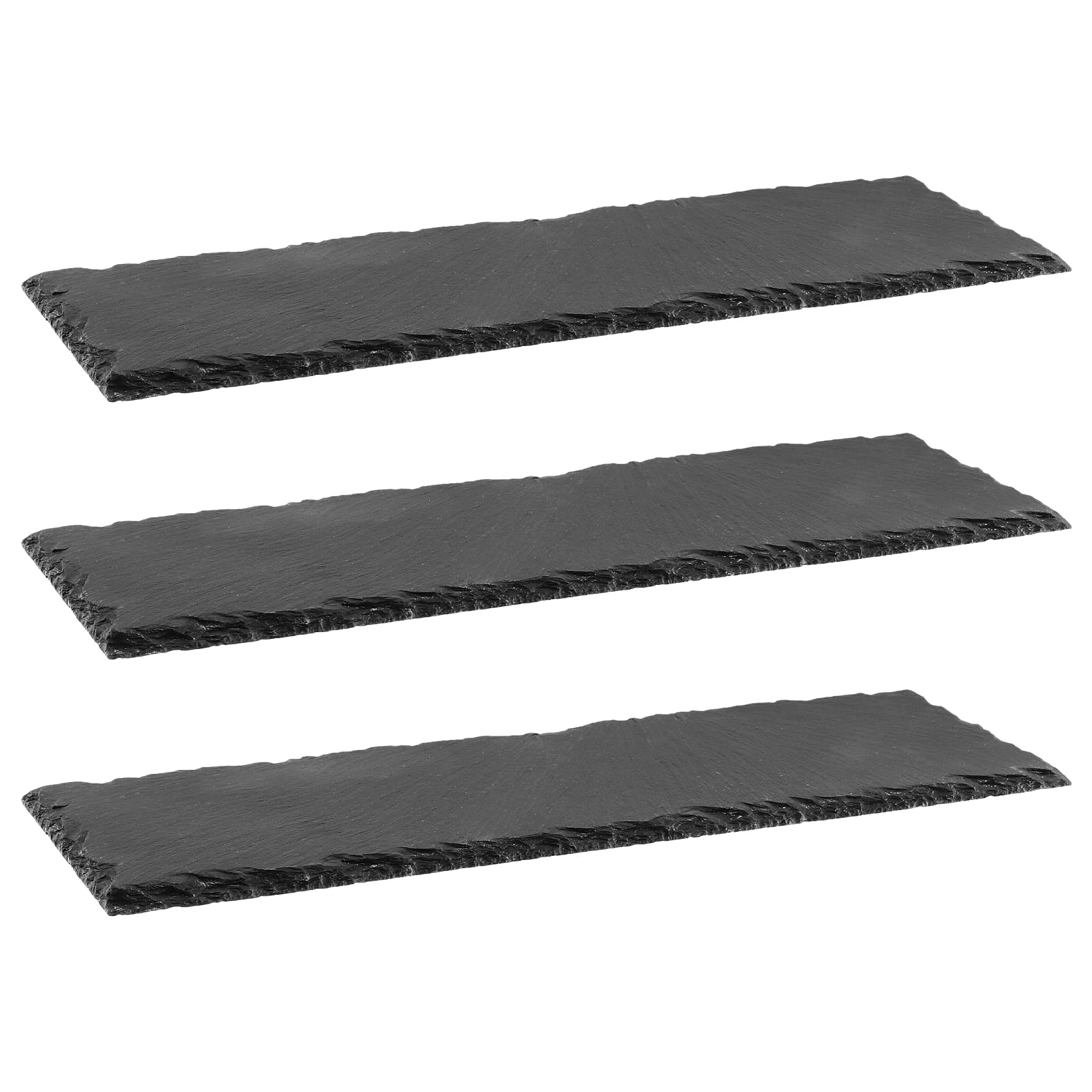 FUNSUEI 6 placas de pizarra rectangulares, 30 x 10 cm, para sushi, queso, buffet, entrantes, postres, color negro
