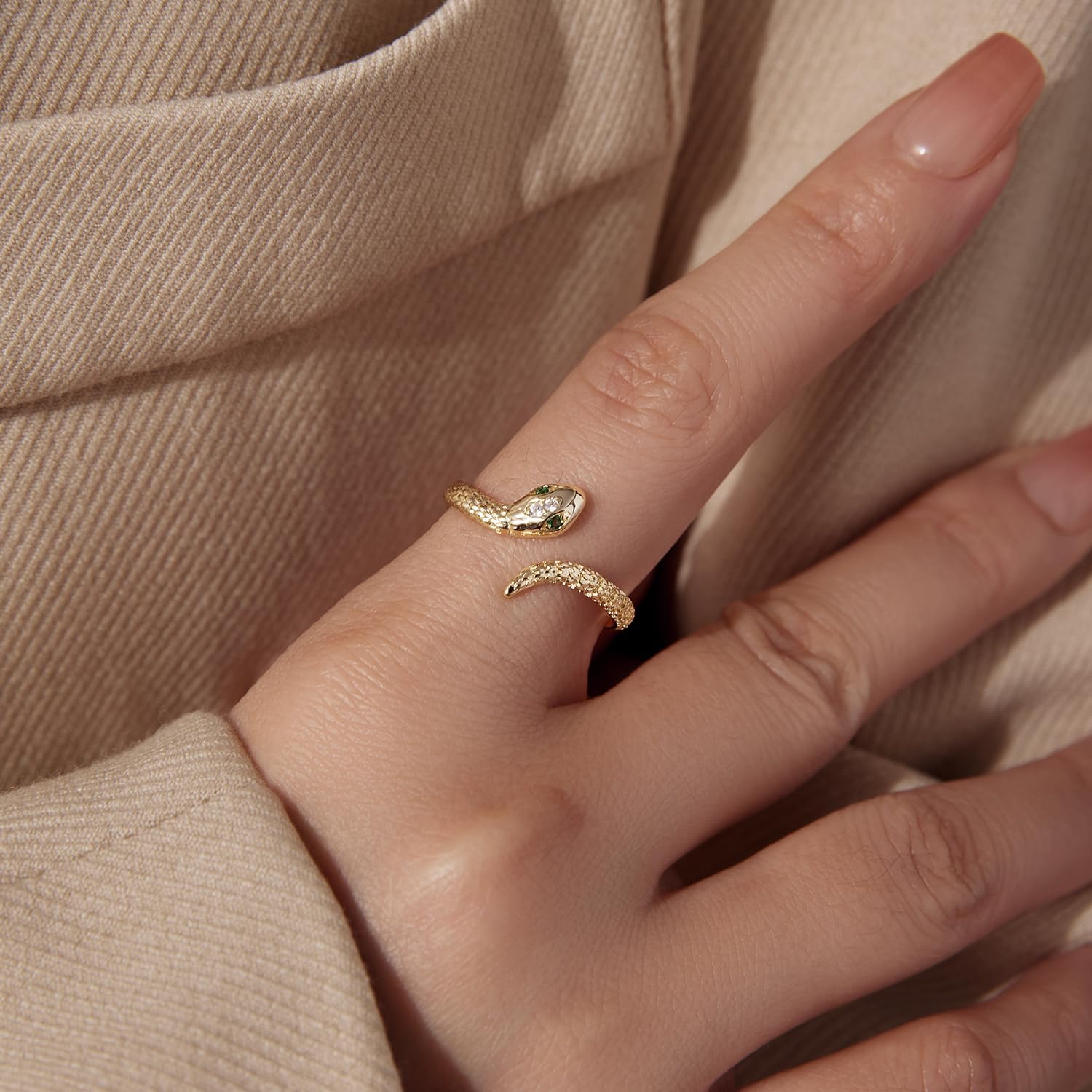 Adjustable Koi Fish Smake Dachshund Kitten Cat Hummingbird leaf Dragon Stackable Rings Lucky Protection Gold Adjustable Animal Themed Fortune Protection Ring Good Luck Statement Jewelry Women Grandma Mom Daughter