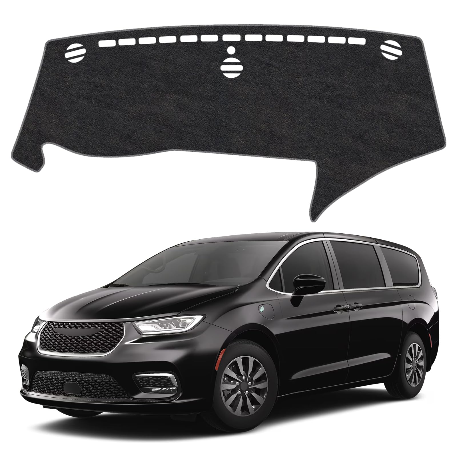 Dash Cover Mat for Chrsyler Pacifica 2017 2018 2019 2020 2021 2022 2023 2024 2025 Accessories Non-Slip Dashboard Cover Mat Sunshade UV Rays Protector Interior Accessories