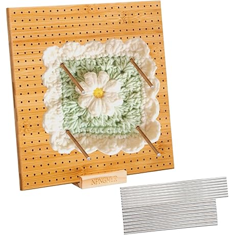 NPNGMYR Crochet Granny Square Blocking Board with Pins