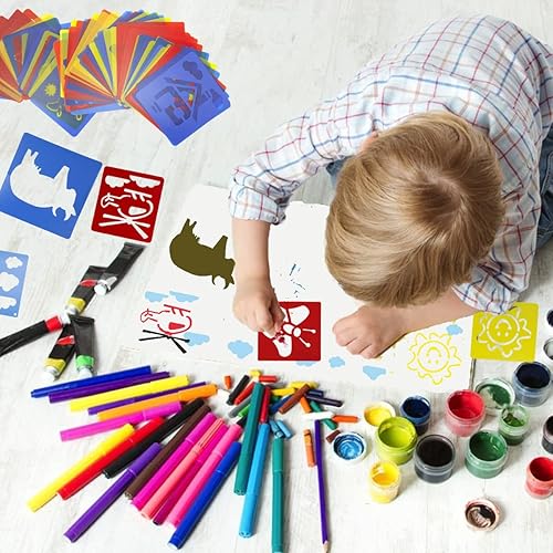 Miniatura 5 de 24 plantillas temáticas de vehículos plantillas lavables de tiza de polipropileno para manualidades ideas de regalo para niños pequeños herramienta