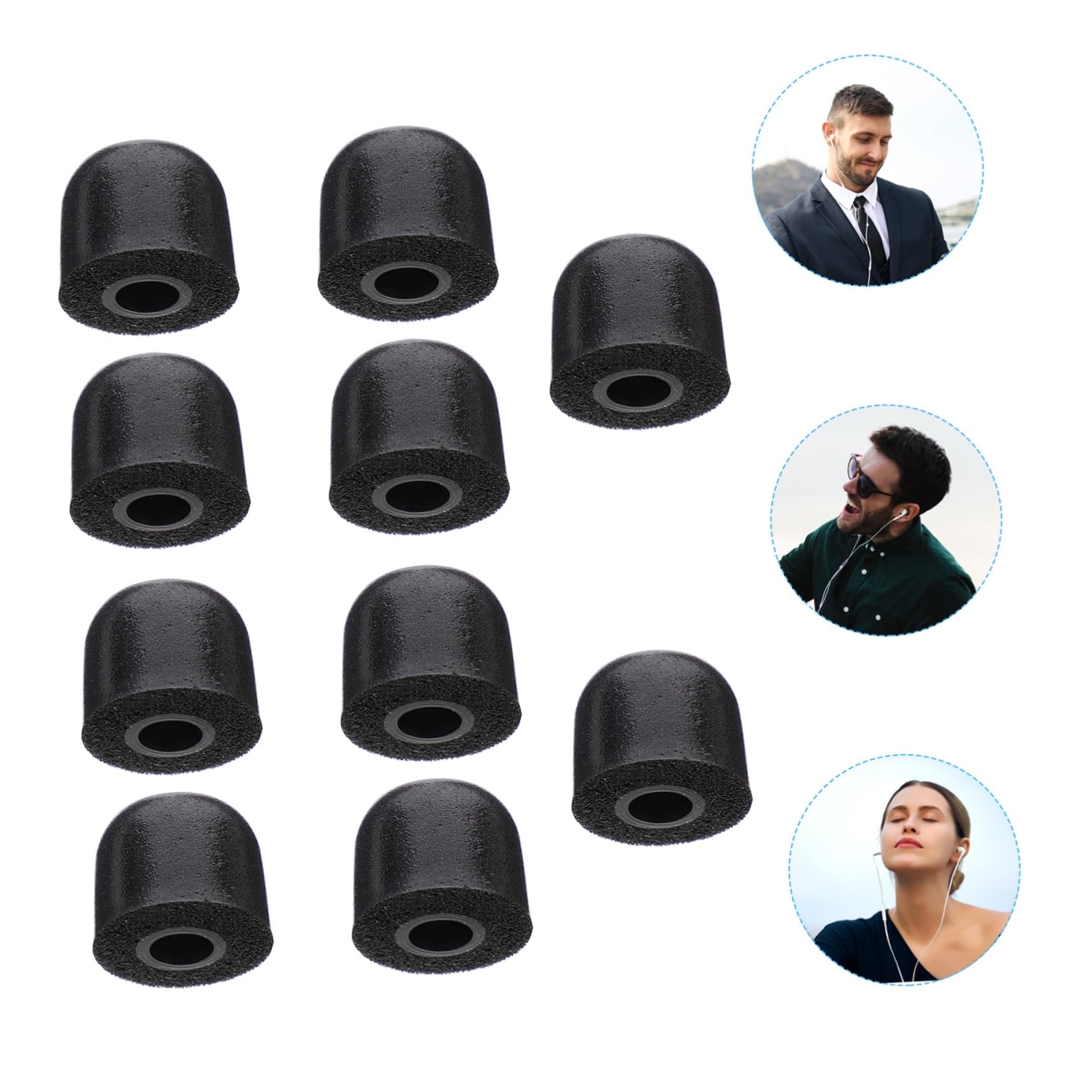 VANZACK 3sets Replacement Earbuds Tips Ear Tips Compatible High Resilience Sponge Perfect Fit Noise Reduction 10pcs*3