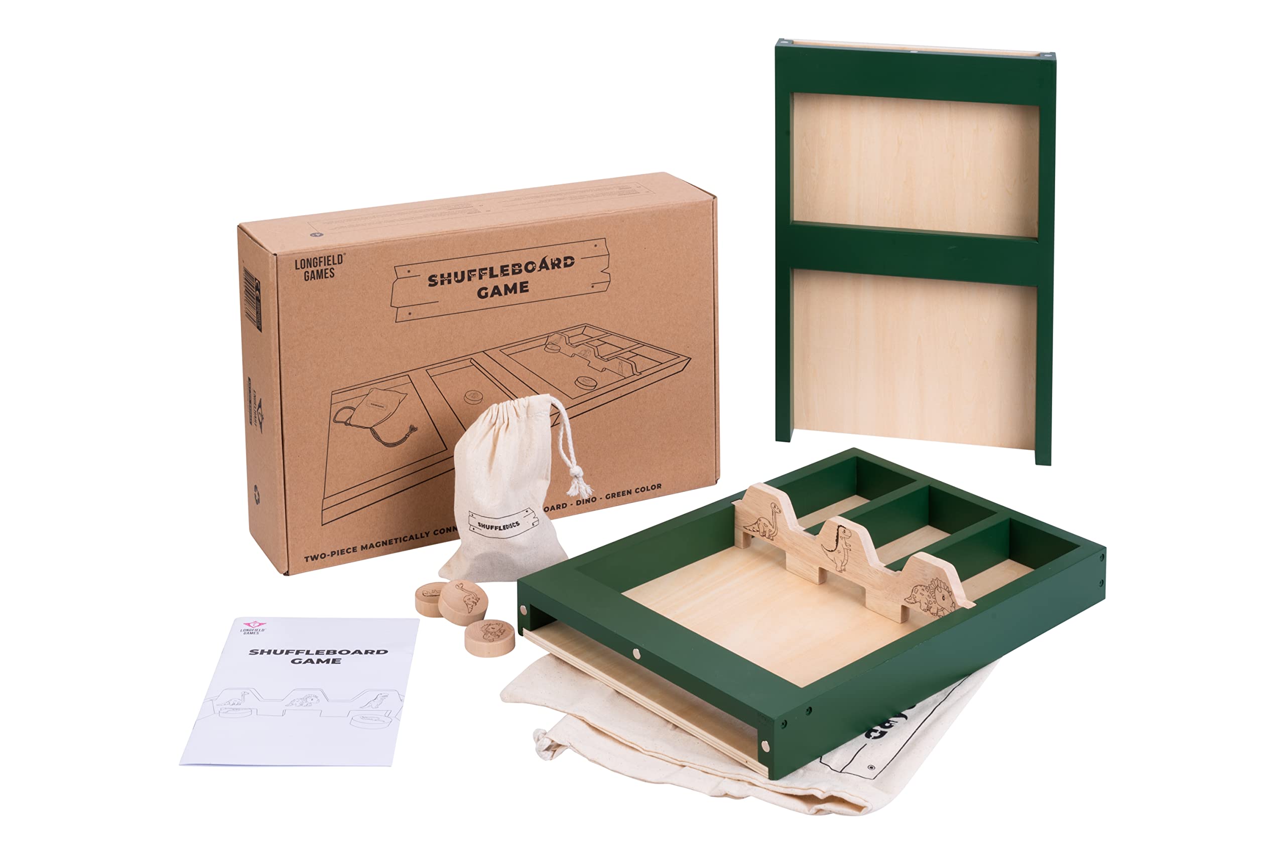 Engelhart - 340661 - Shuffleboard Dinosauro per Bambini (4+ Anni) - 80 cm con Dischi e Sacchetti di Cotone