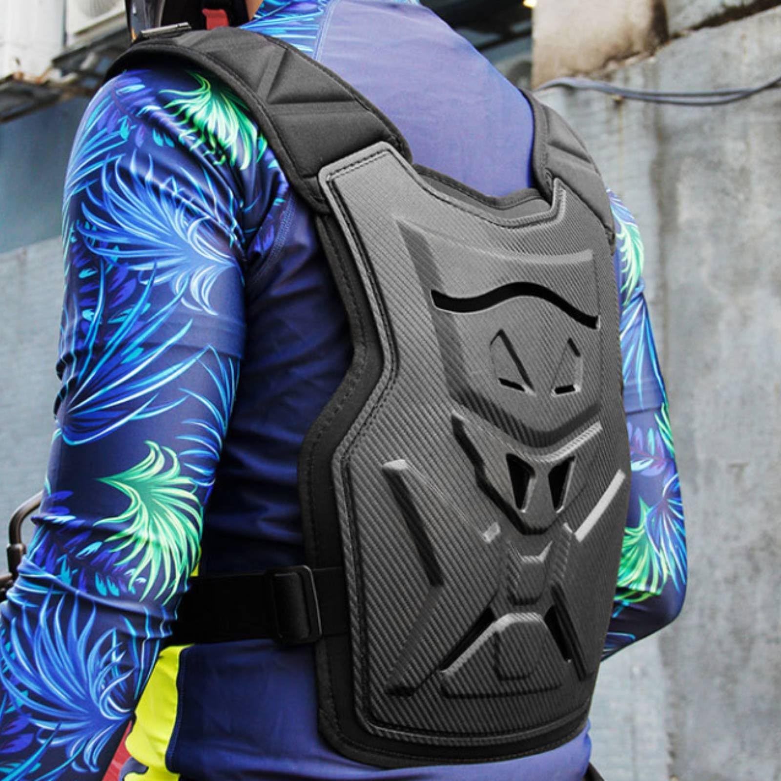 MERIGLARE Brustpanzer Motorradschutz Protektor Brustschild Rückenpanzer Carbonfaserstruktur Luftkanälen für Mountainbiking Outdoor Motorsport Radfahren