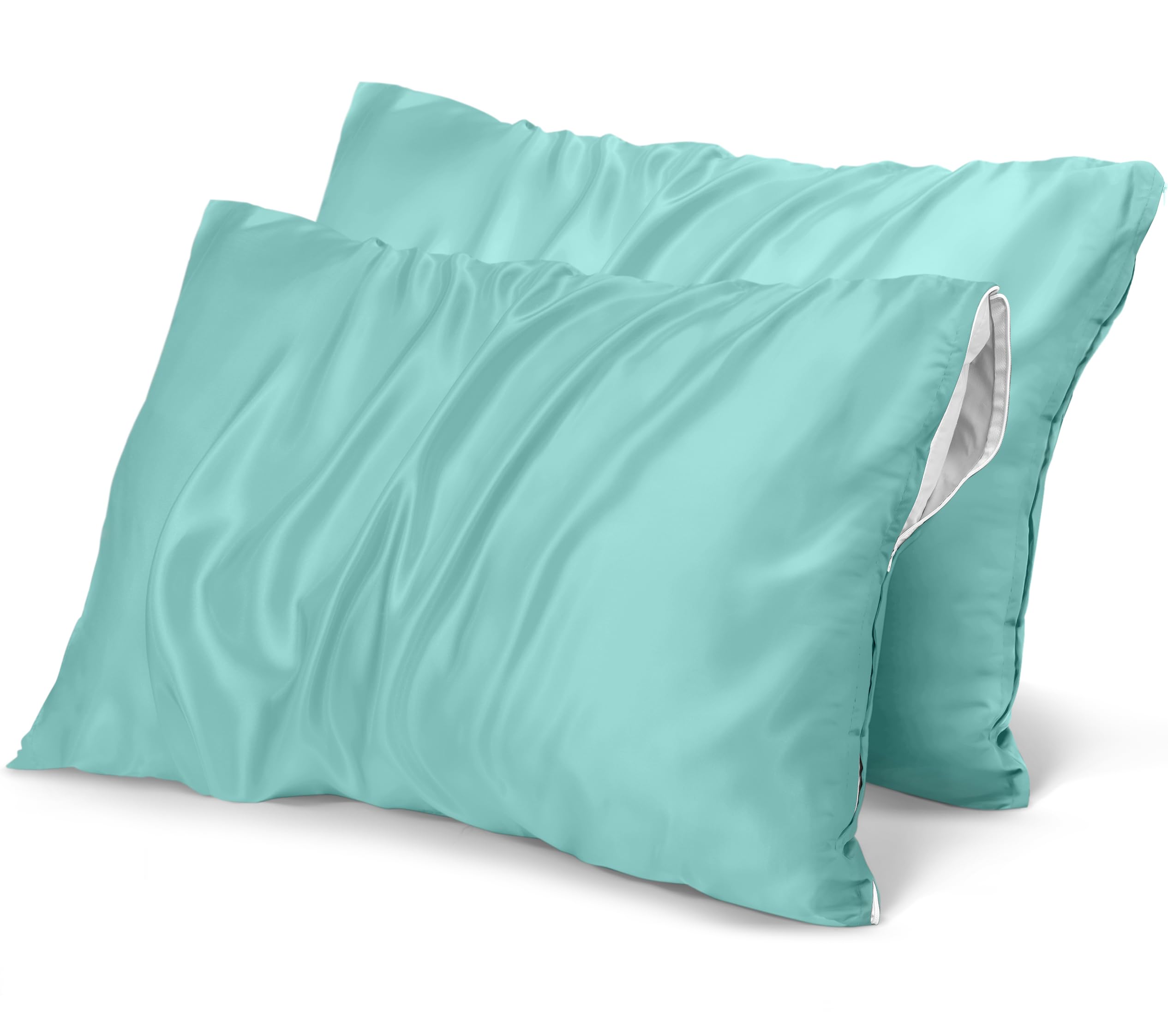 Set of 2 Pillow Protectors with Zipper Queen Size, Pillow Covers