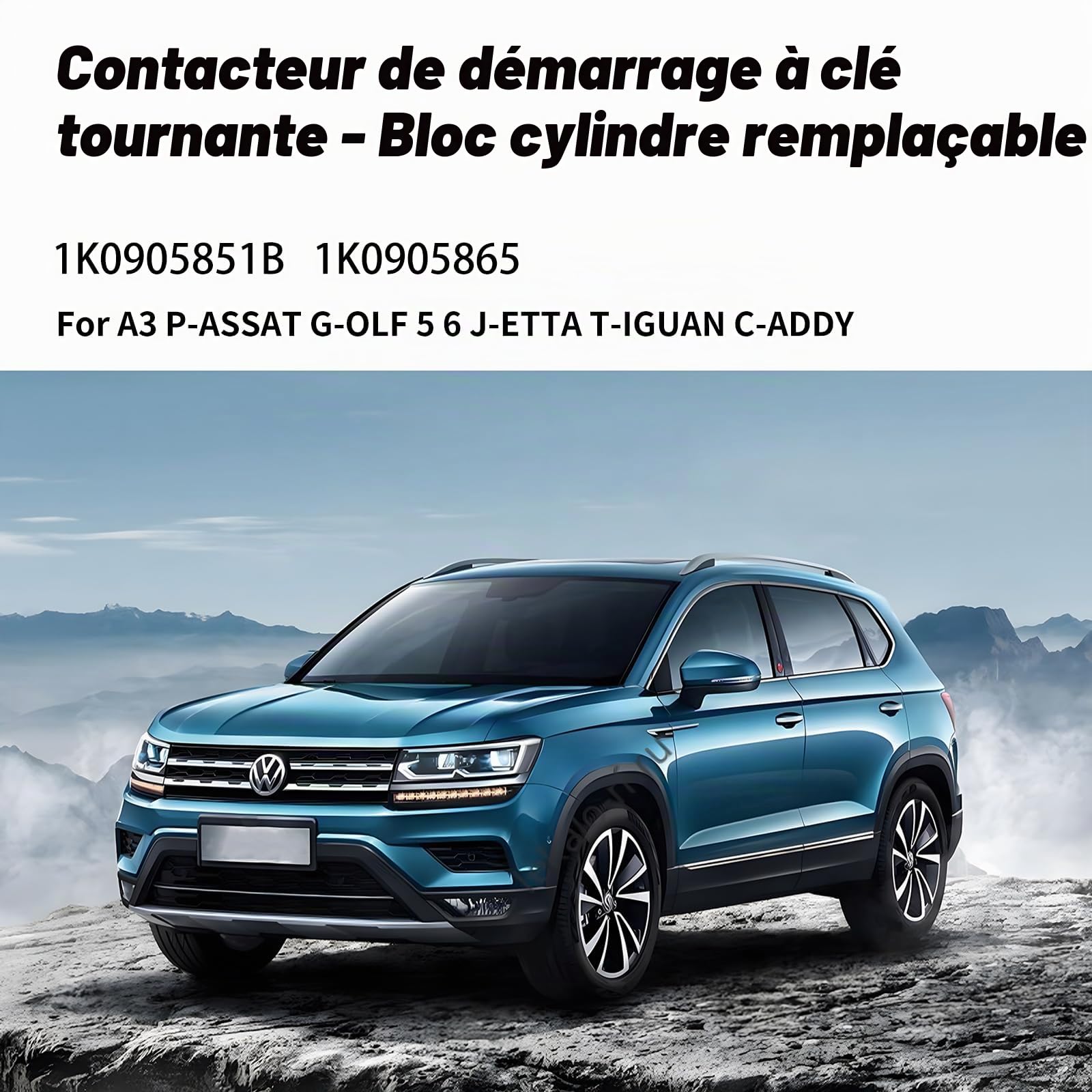 LALAGO Commutateur d'allumage avec cylindre de serrure d'allumage, 1K0905851B 1K0905865 1K0905841 1K0905865A A1,A3, G.olf 5, G.olf 6, T.ouran, P.olo, A.ltea, I.biza, L.eon, O.ctavia