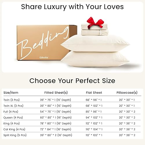 Miniatura 9 de GOKOTTA Juego de sábanas de 4 piezas, tamaño King, bolsillo profundo de 10 a 16 pulgadas, correas elásticas antideslizantes en las esquinas,