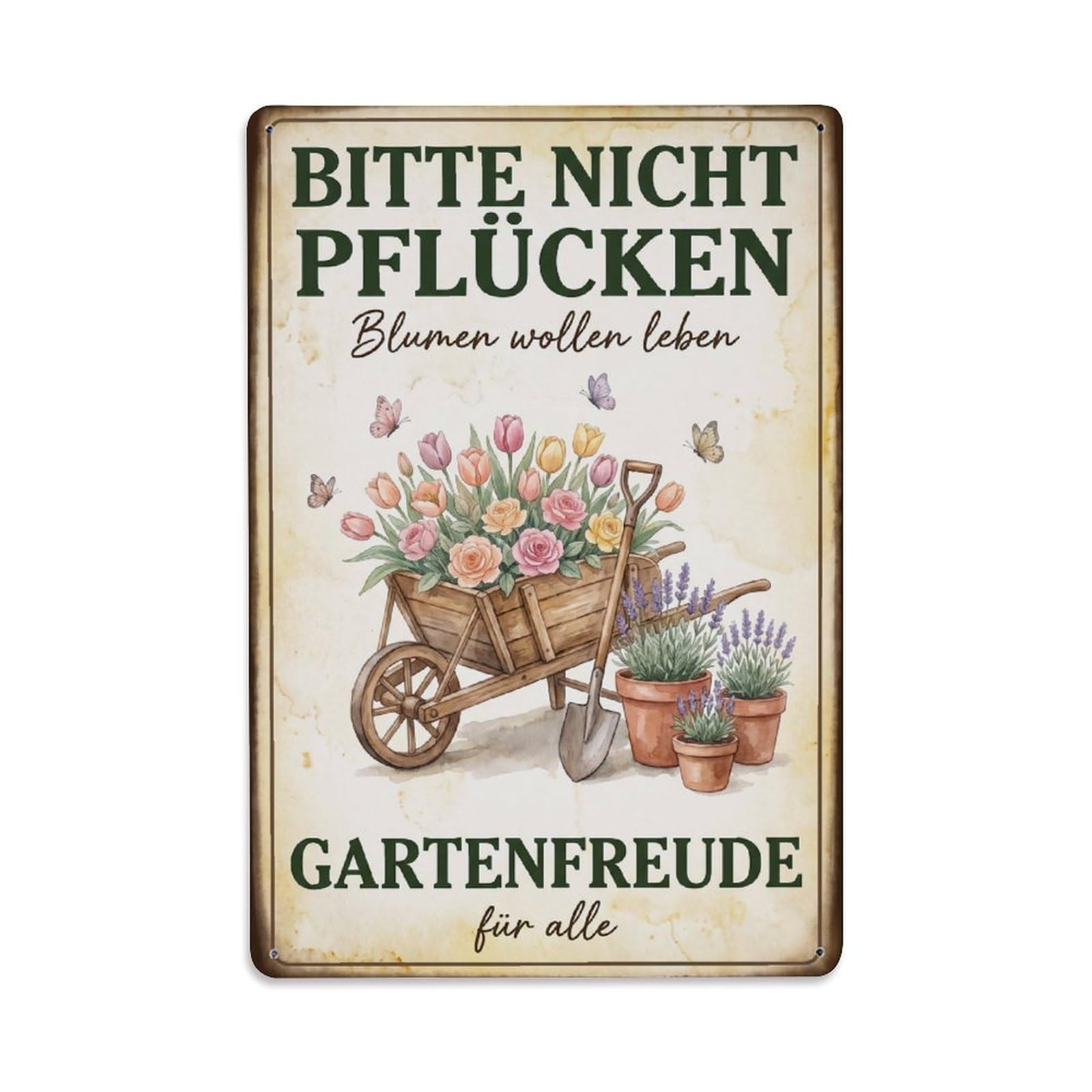 Vintage Funny Garden Please Dont Pick Rustic Gate Backyard Metal Tin Sign Plaque Wall Decor for Cafe, Club Bar, Office, Garden Metal Poster 8x12Inch