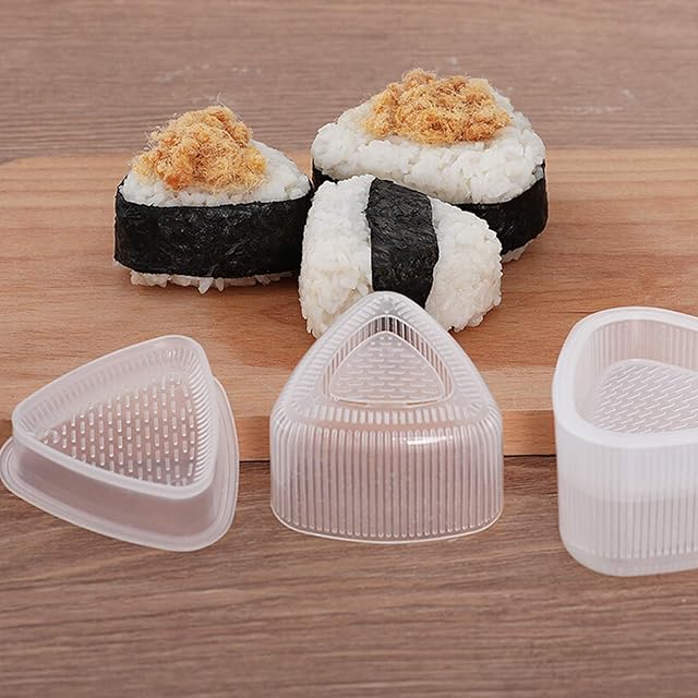 Kelistiny 6Pcs Triangle Sushi Mold 2 Size Onigiri Rice Ball Maker Mold, Non-Stick Rice Ball Bento Presses Mold Nigiri Mould for Kitchen DIY Cooking