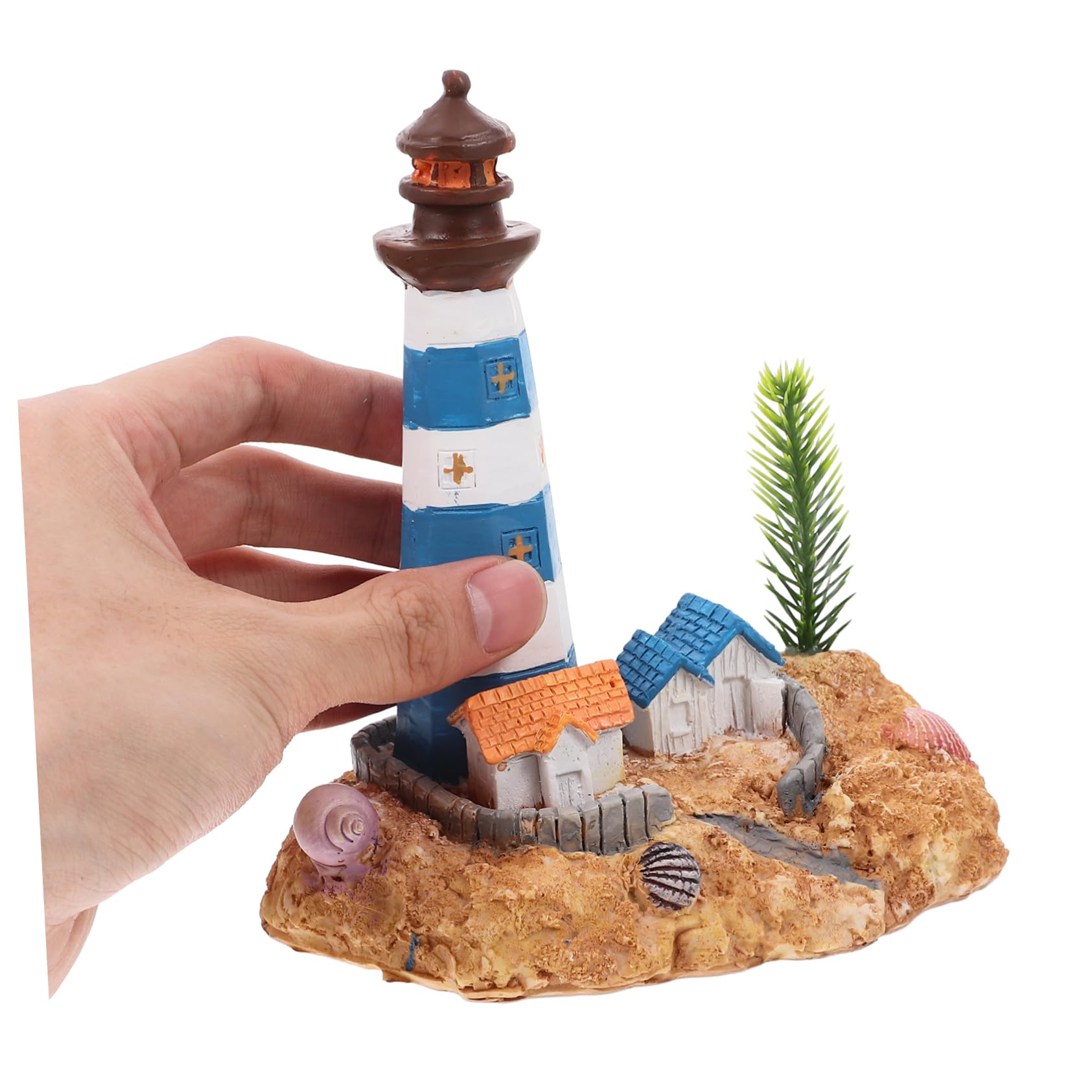 Cabilock 3 Piezas Adornos De Acuario Decoración del Paisaje De La Pecera Escultura del Faro Decoración De Faro Náutico Micro Adorno De Bonsai Decoraciones para Esconder Acuarios Resina