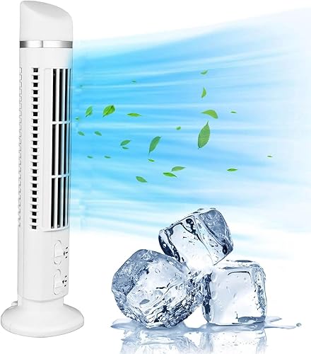 VBESTLIFE Ventilador de torre sin aspas, oscilación de 90 grados, mini ventilador vertical con luz, enfriador y acondicionador para habitación
