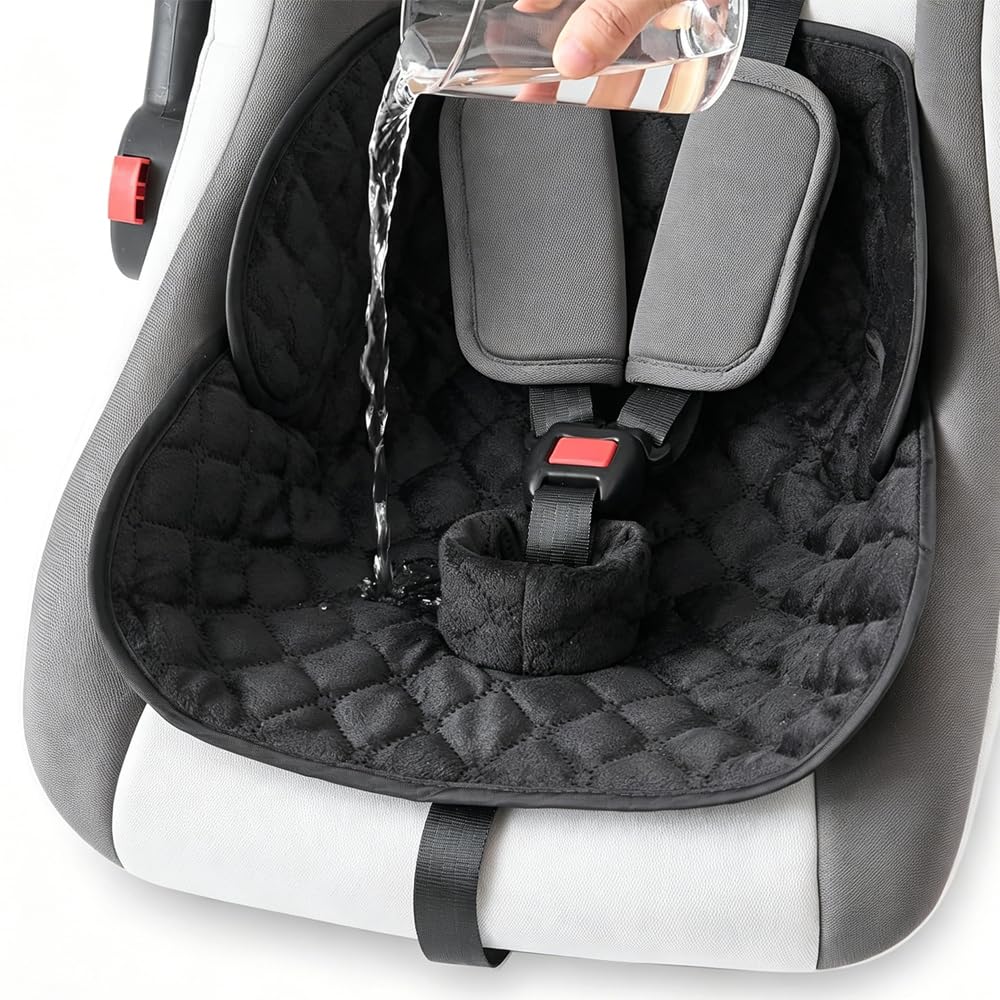 JOAASU Potty Training Car Seat Protector, Waterproof Piddle Pad for Spills, Toddler Accidents & Nappy Leaks, Travel-Friendly Non-Slip Car Seat Liner for Car Seats and Strollers (Black)