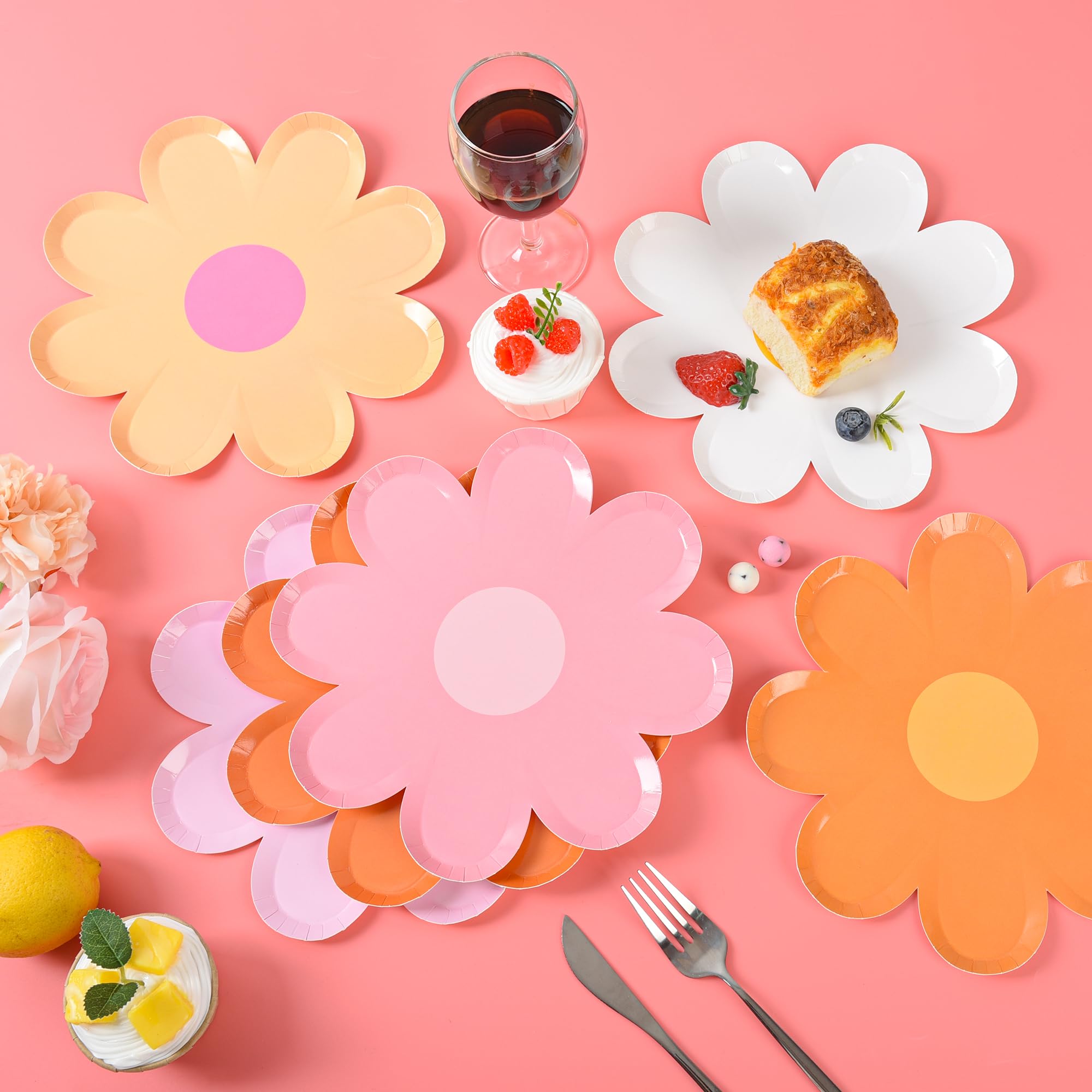 Amazon.com: AimFun Daisy Paper Plates Groovy Party Plates 9inch