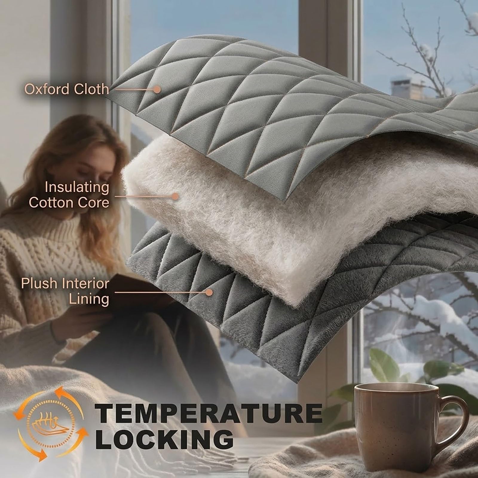 Isolierfolie Fenster Kälteschutz Thermo Vorhang Zugluftstopper Winter