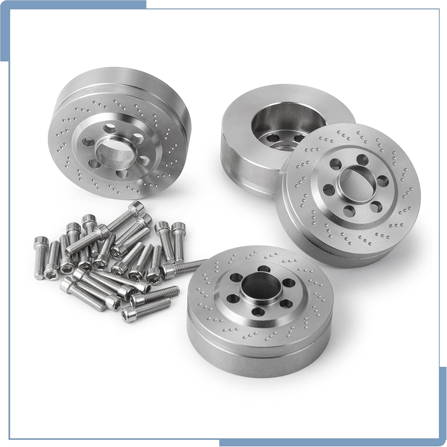 4PCS Stainless Steel RC 2.2 Wheels Weights Counterweight for 1/10 Scale SCX10 D90 Wraith RR10 TRX-4 RC Wheel Weights Accessories