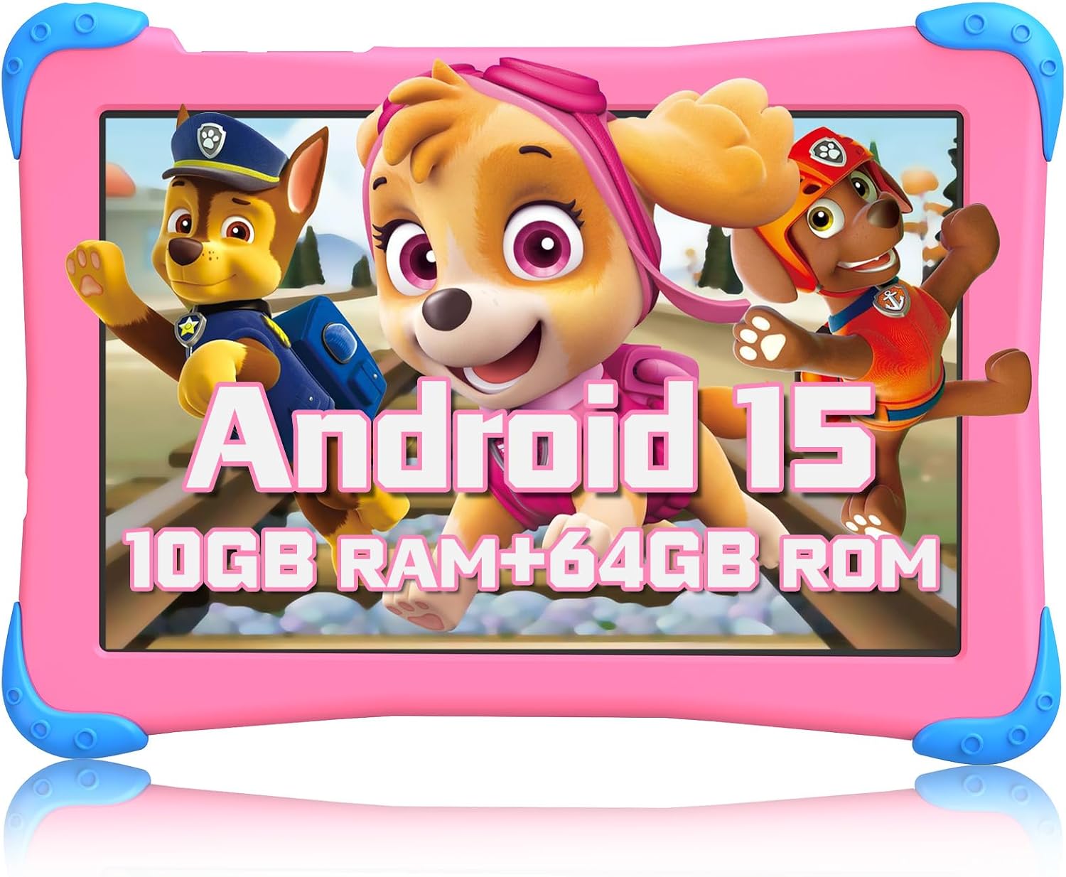 Fivahiva Kids Tablet 10 inch, Android 15 Tablet for Kids, 10GB RAM 64GB ROM, Octa-Core, Ad-Free Content, Large HD IPS Display, WiFi 6, Dual Camera, Bluetooth 5.0 Great Gift for Toddler(Pink)