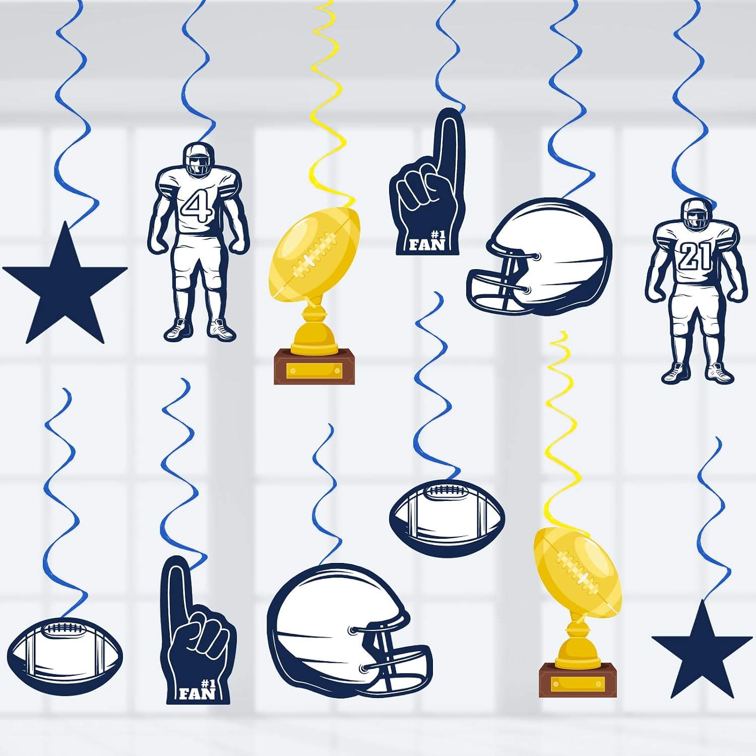Football Party Decorations, Game Day Sports Theme, 24pcs Party Streamers