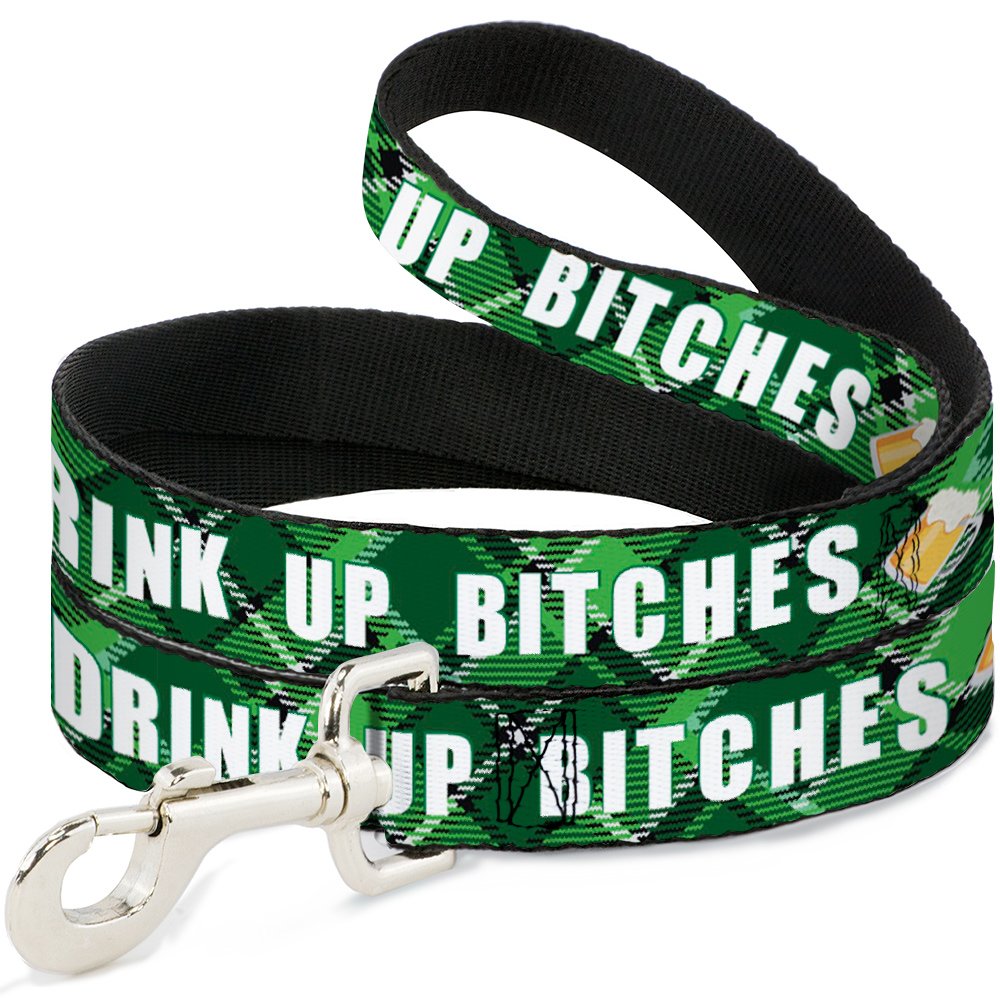 Laisse pour chien St Pat trèfles verts Buckle Down 1m80 idéale pour les défilés et fêtes de la Saint-Patrick